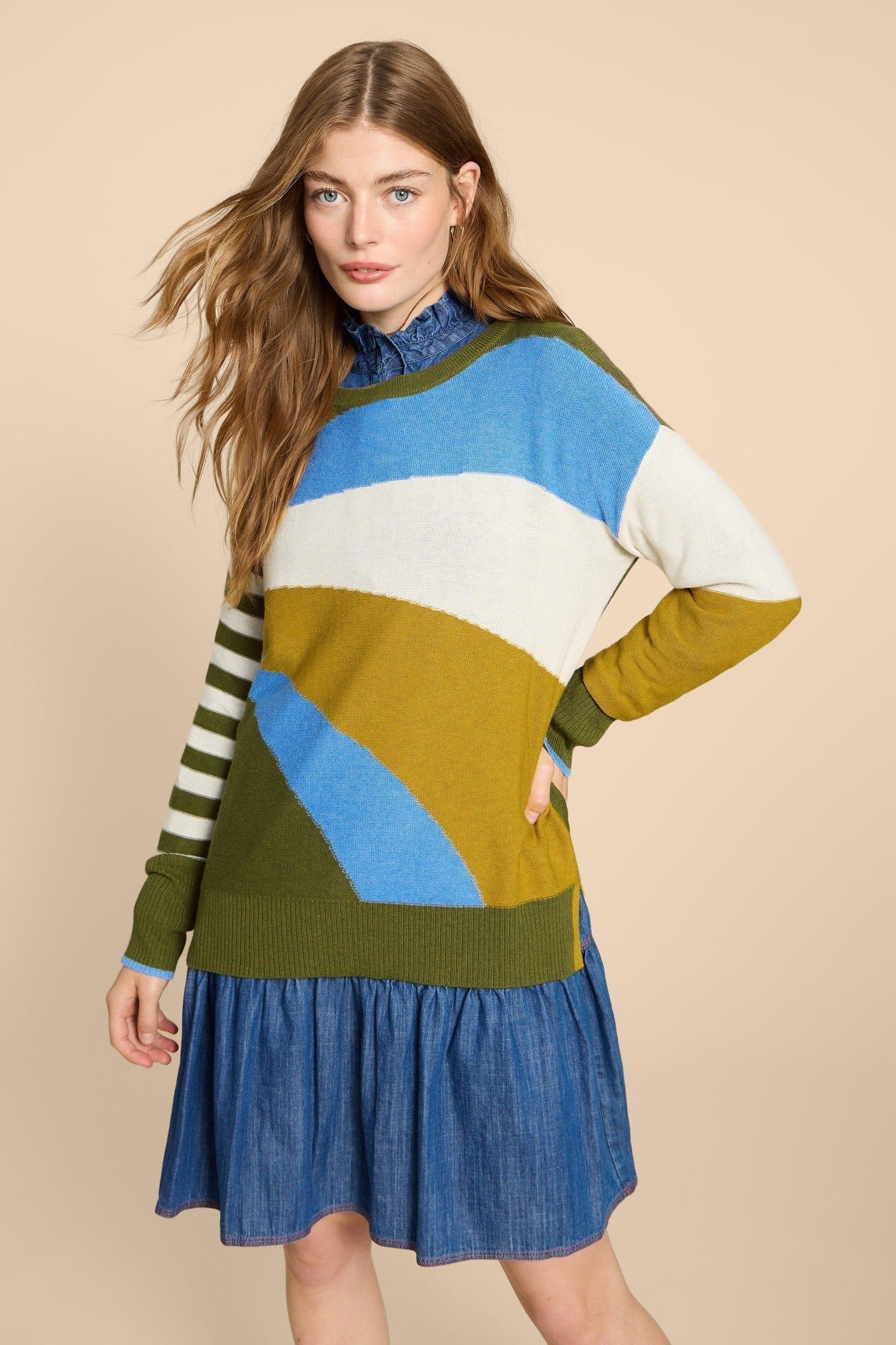 OLIVE ABSTRACT JUMPER GREEN PRINT 1