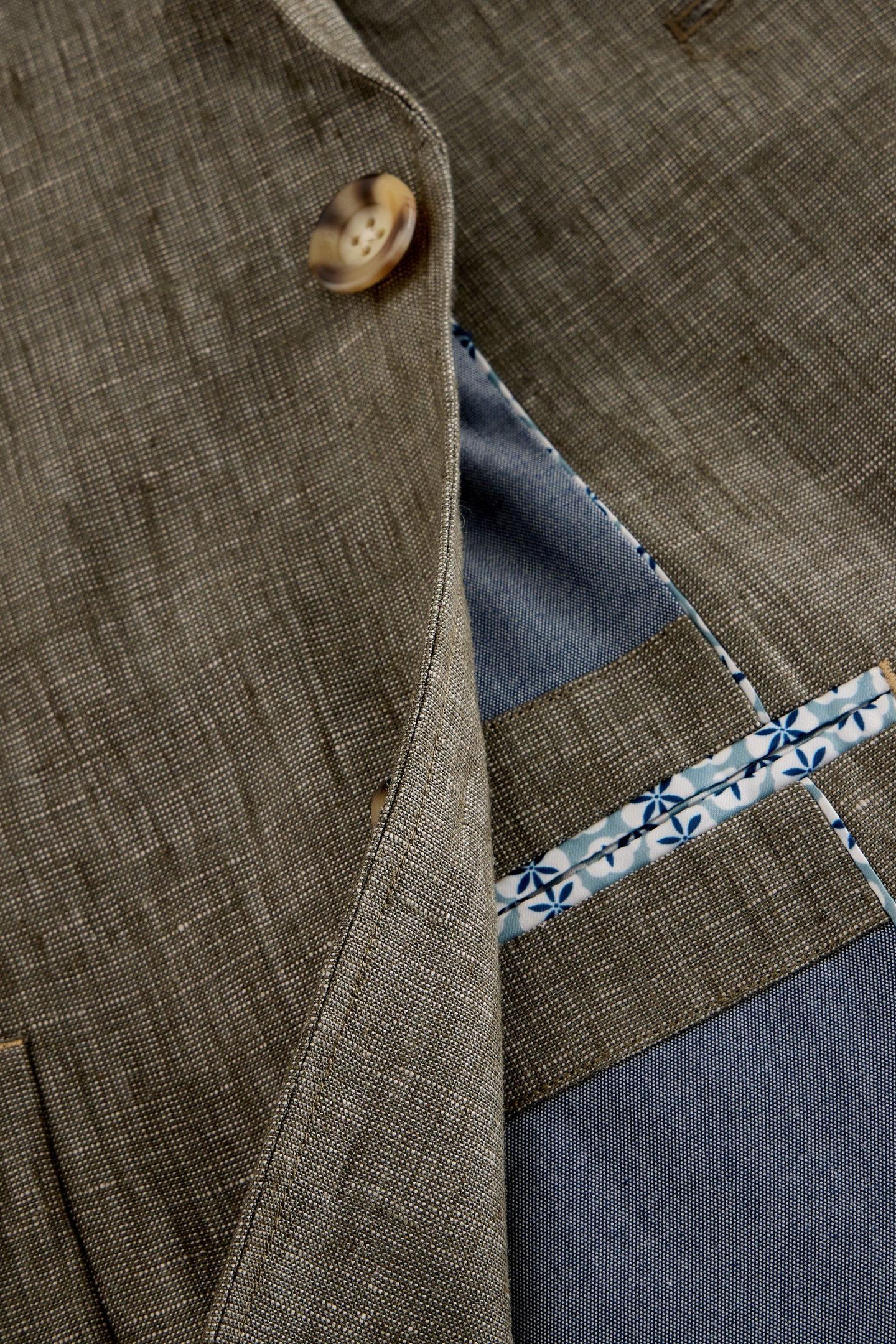 PEAK LEPAL LINEN BLAZER KHAKI GREEN 7