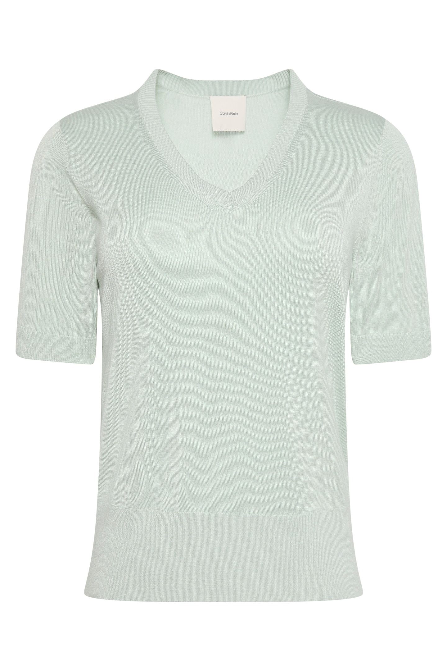 FINE GAUGE VISCOSE V-NECK TOP PALE MEADOW 4