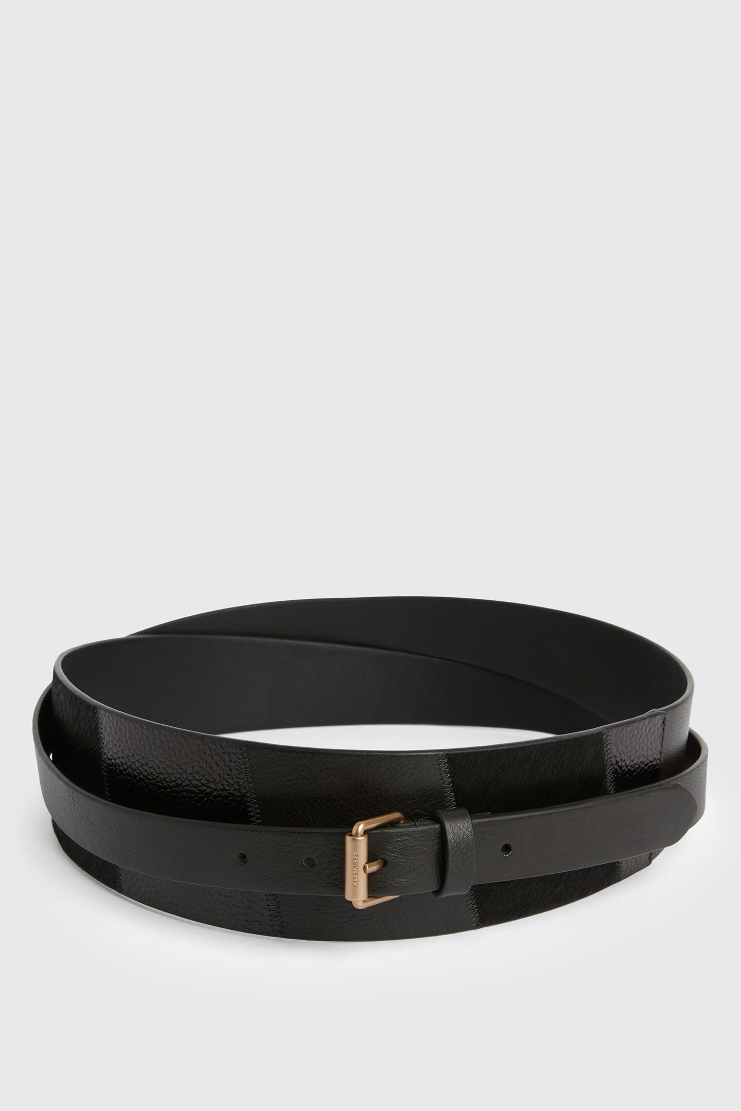 ARELL PATCHWORK BELT BLACK/WARM BRASS 3