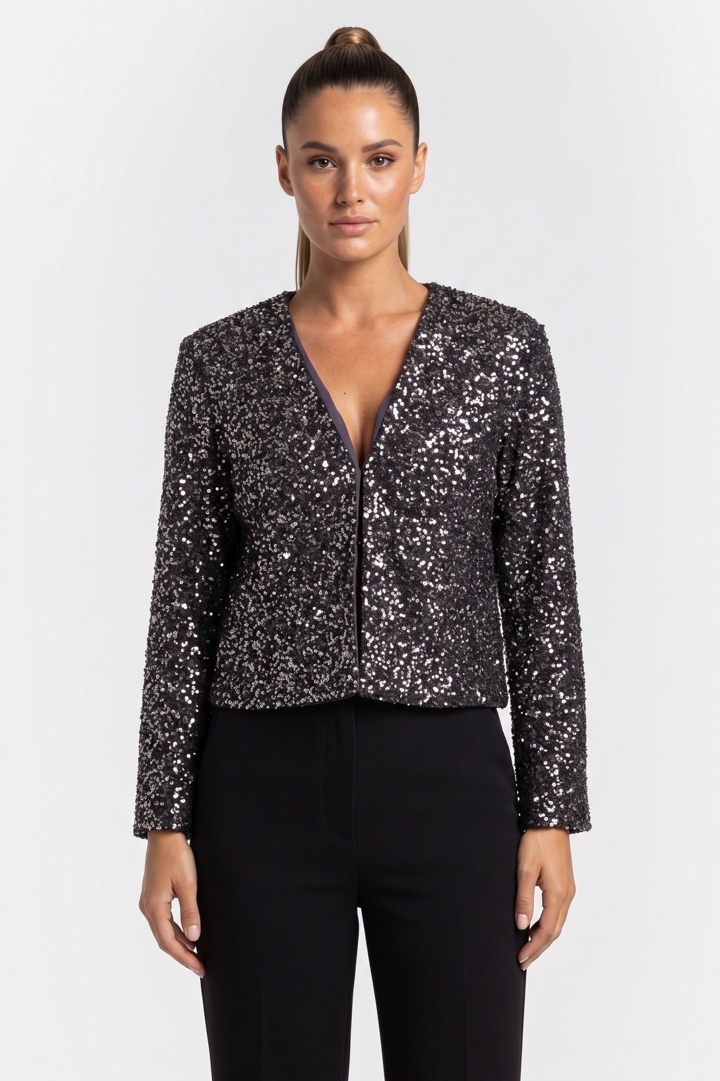 DUSTY SEQUIN JACKET GREY 1