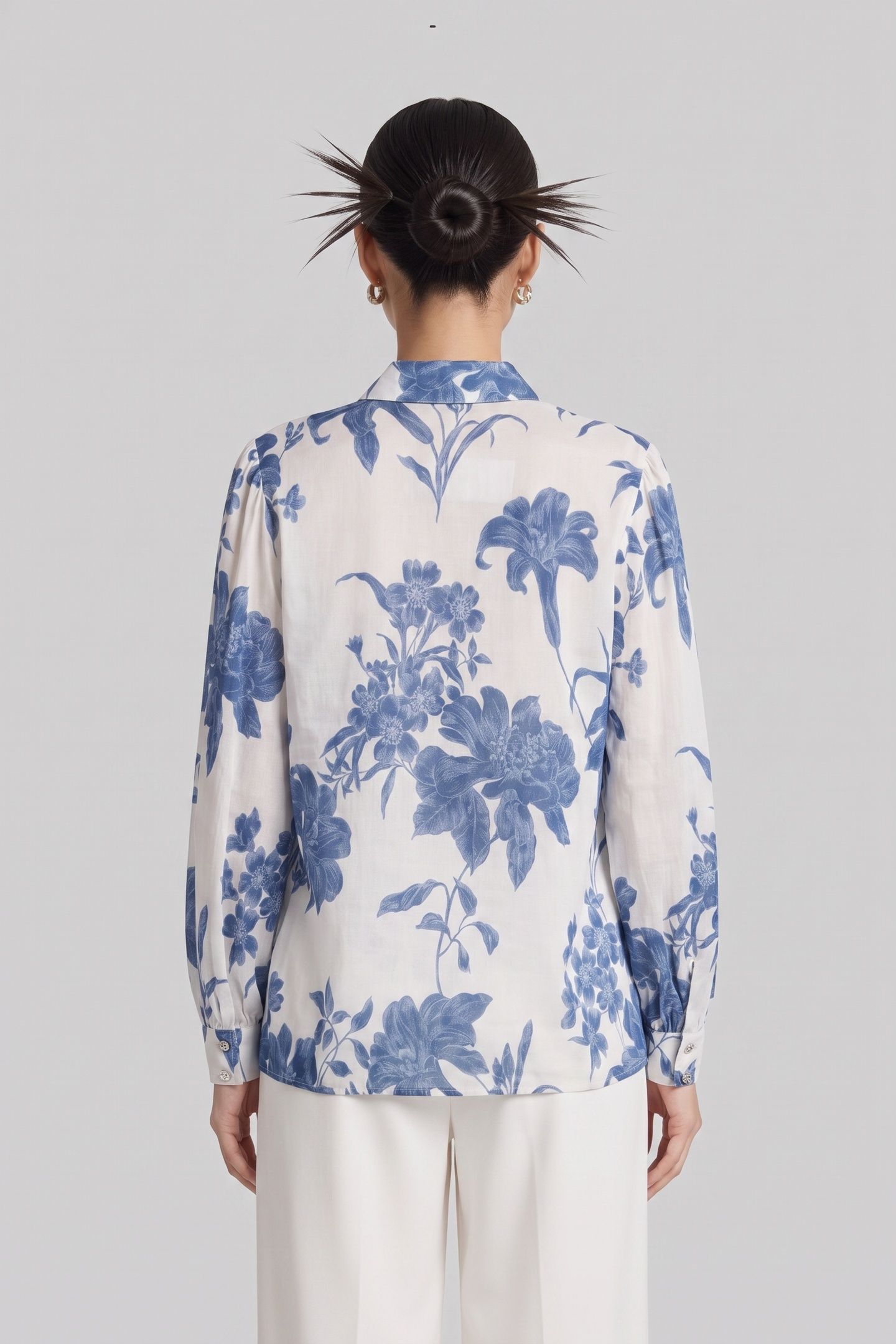 GUESS ECO LS CLARA BUTTON UP T DREAMING LILIES PRIN 2