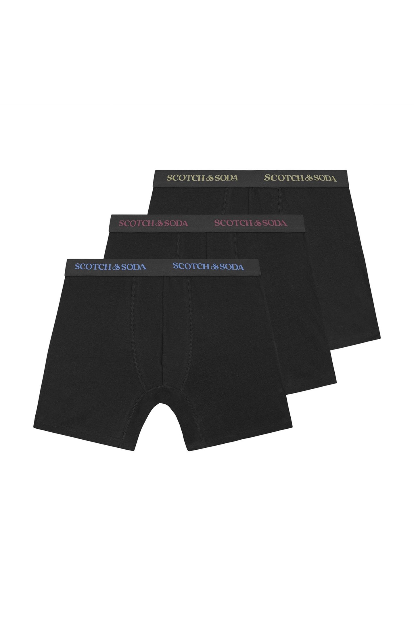 3PK MENS COTTON STRETCH BOXER BRIEF BLACK/BRIGHT 1