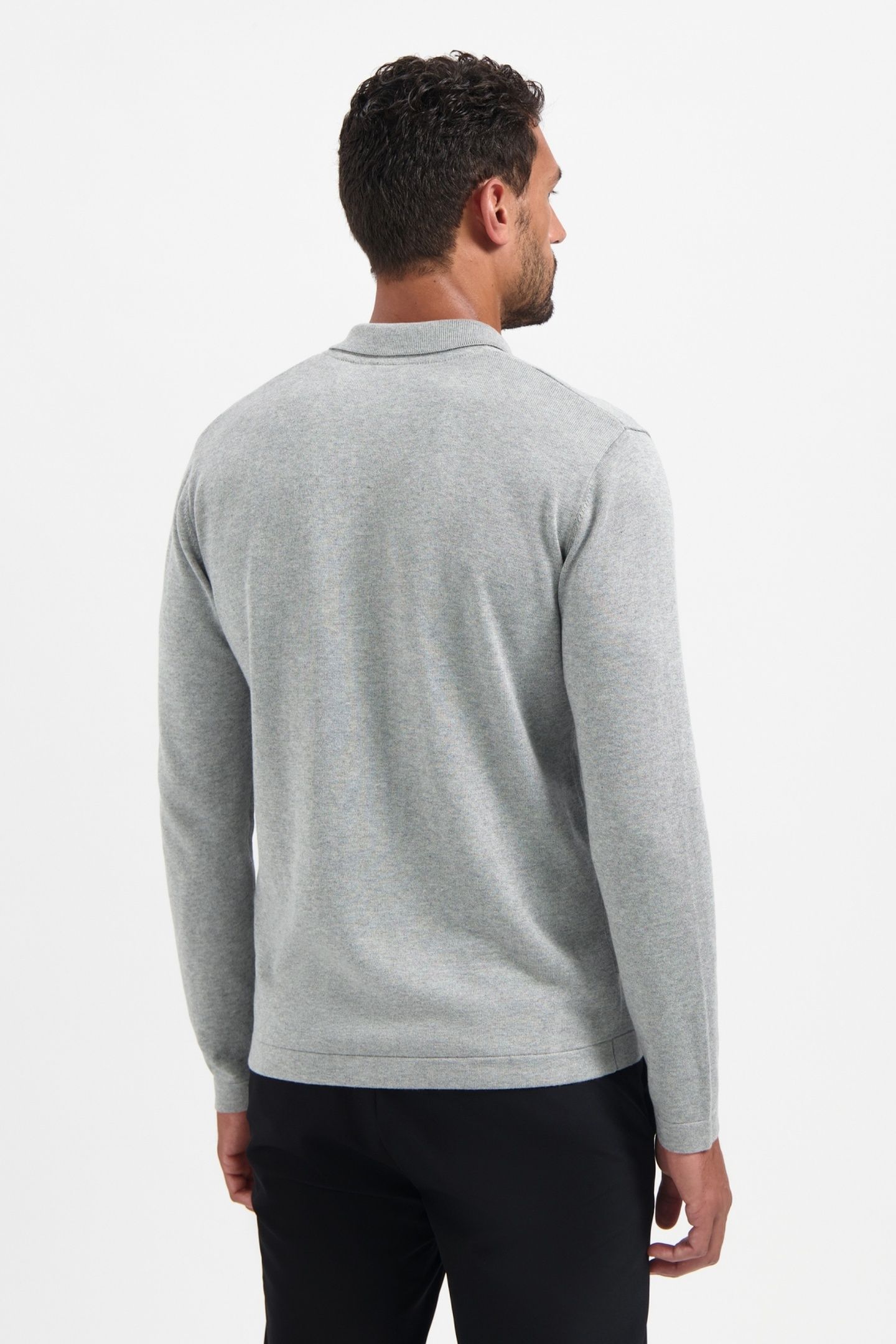 PULLOVER FULL BUTTON POLO GREY MELANGE 4