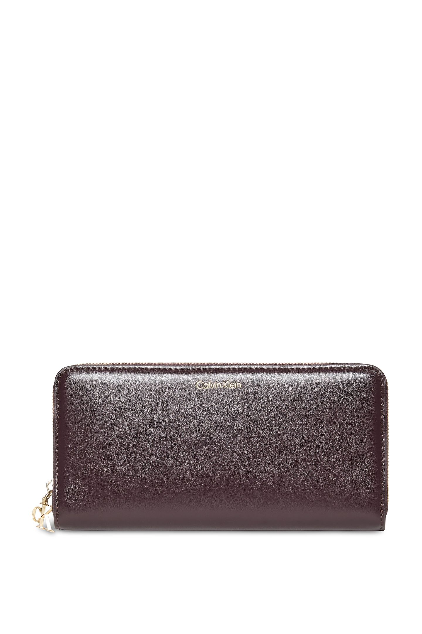 CK LARGE ZIP AROUND WALLET FUDGE 4