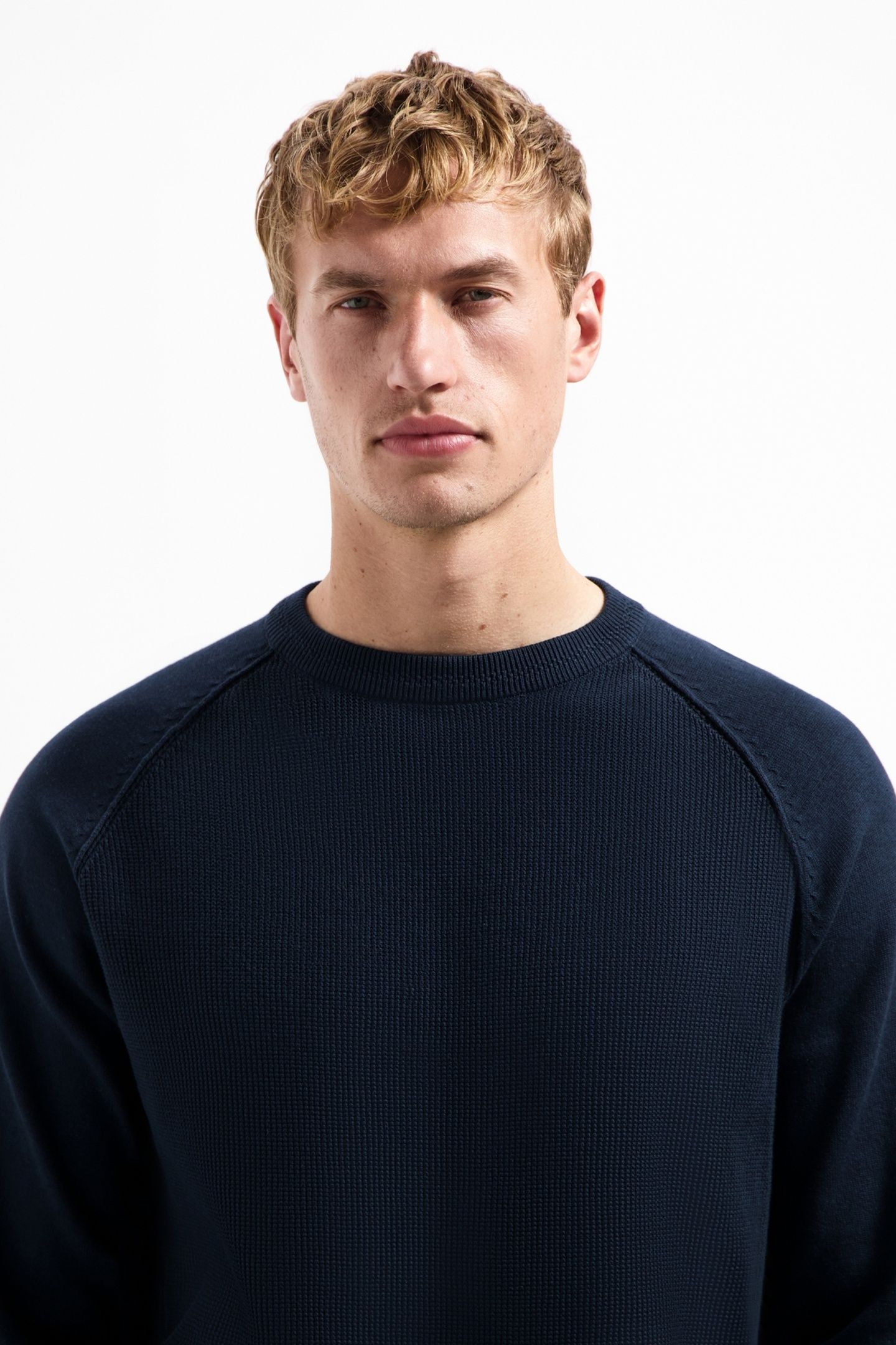 PULLOVER CREWNECK SOLID WAFFLE KNIT NIGHT 2