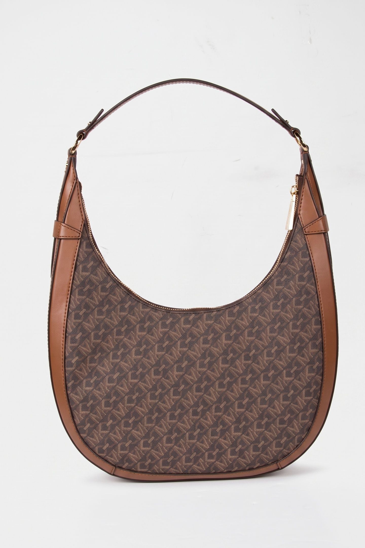 LARGE CRESCENT TOP ZIP HOBO SHOULDER BRN/LUGGAGE 3