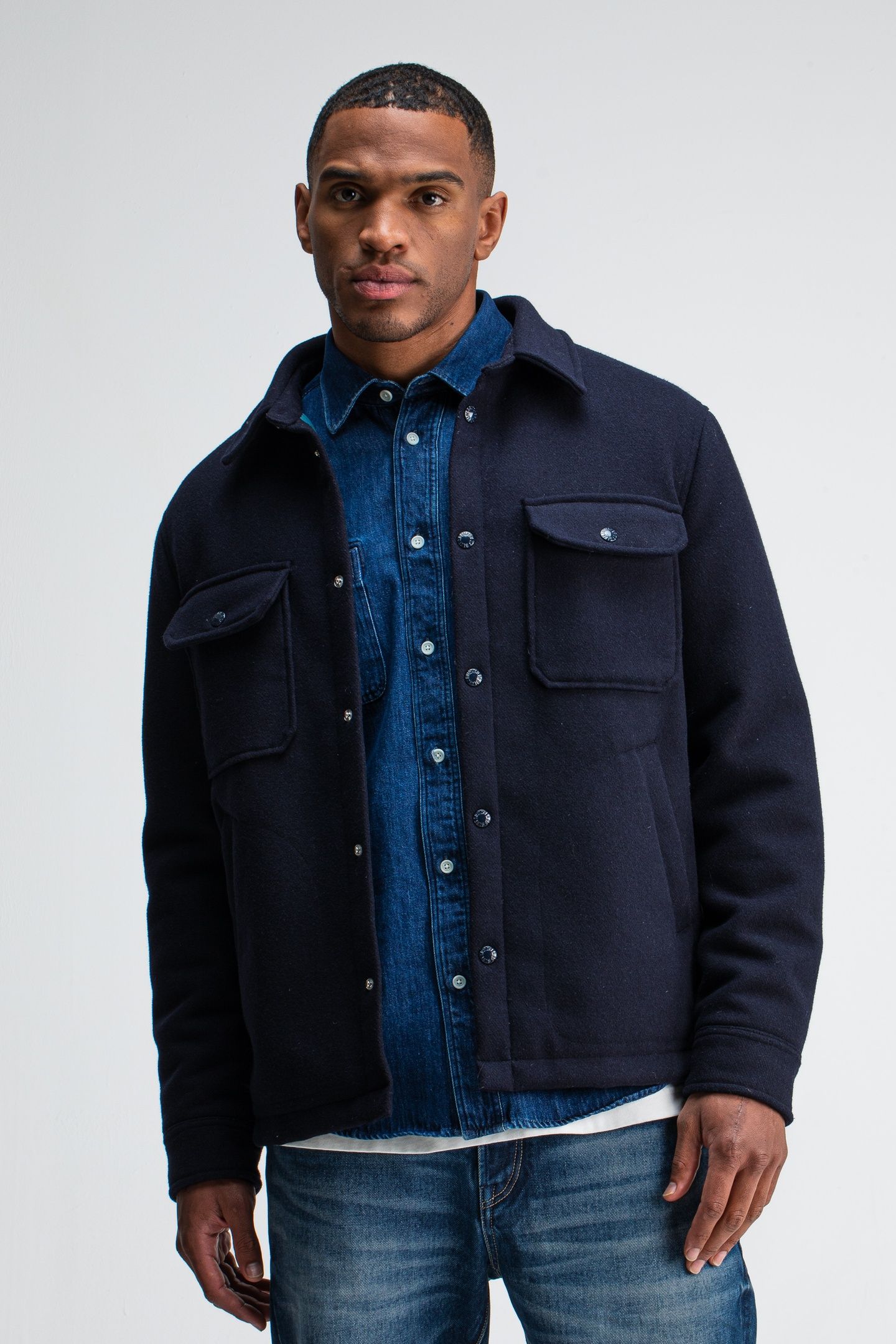 NORBU PADDED WOOL JACKET ALASKA BLUE 1