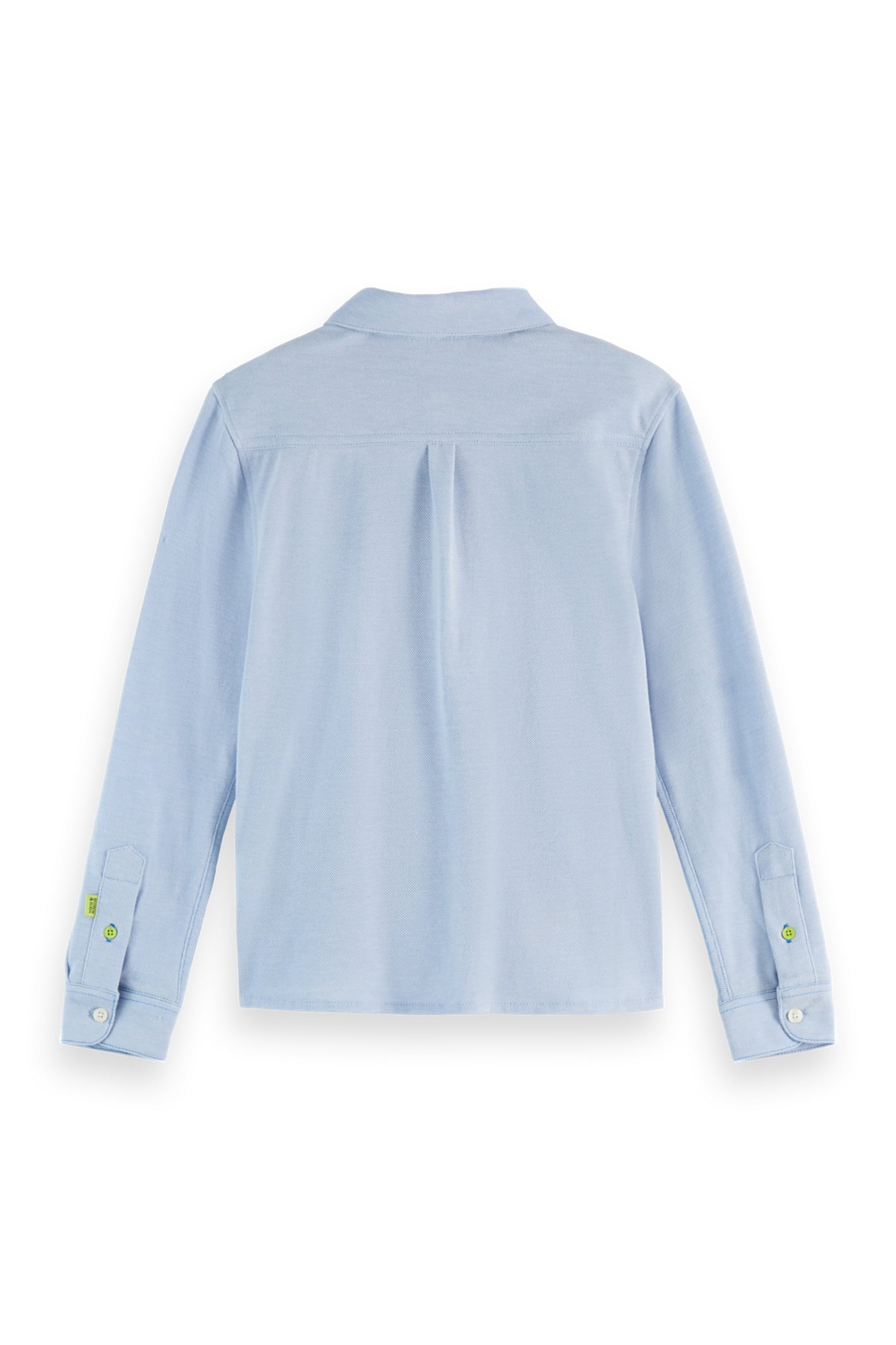 BOYS REGULAR-FIT TWO-TONE PIQUE LONG-SLEEVE SHIRT CERULEAN/  2