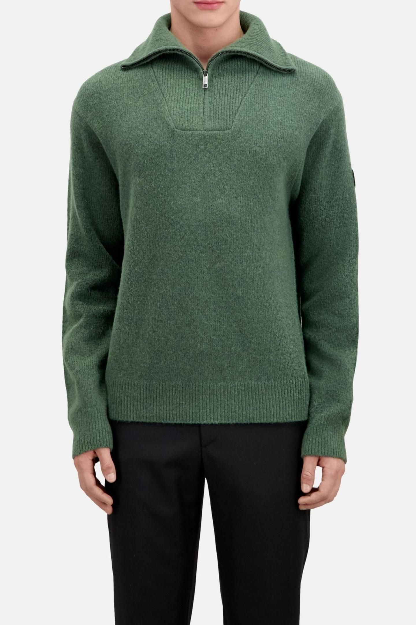 TRUCKER COLLAR SWEATER FOREST 2