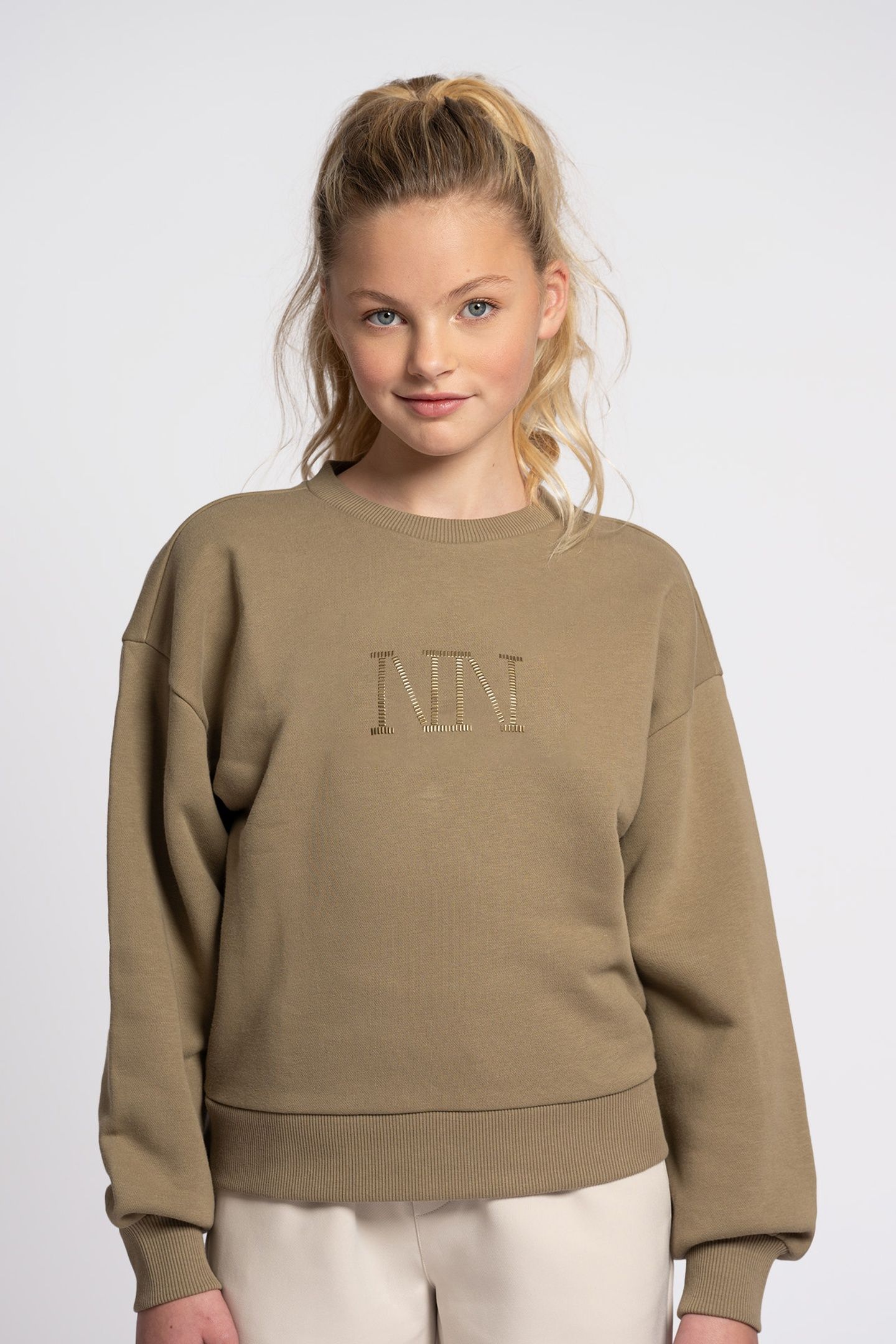 STUD SWEATSHIRT FERN GREEN 1