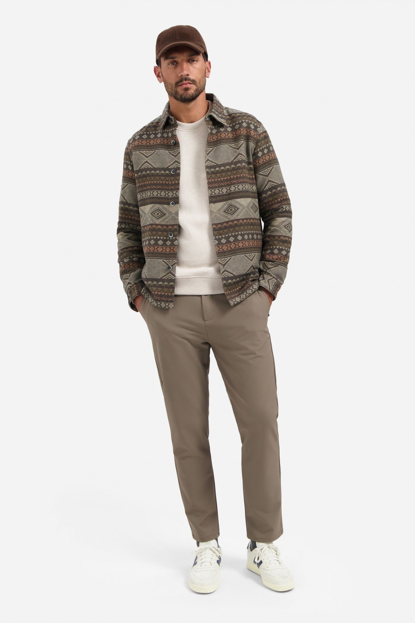 OVERSHIRT BUTTONS JACQUARD TAUPE 2