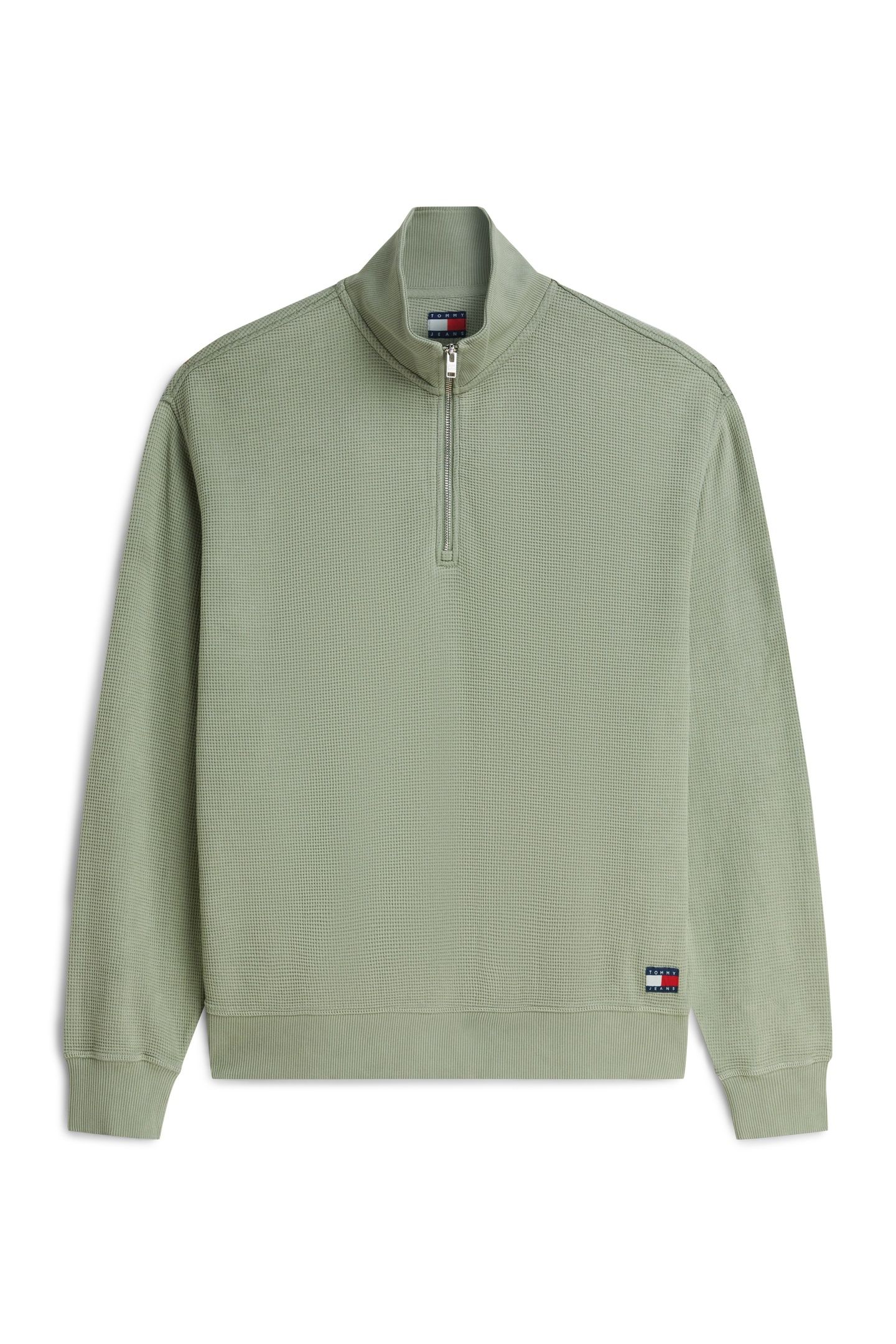 RELAXED WASHED WAFFLE KNIT SPRING OLIVE 4