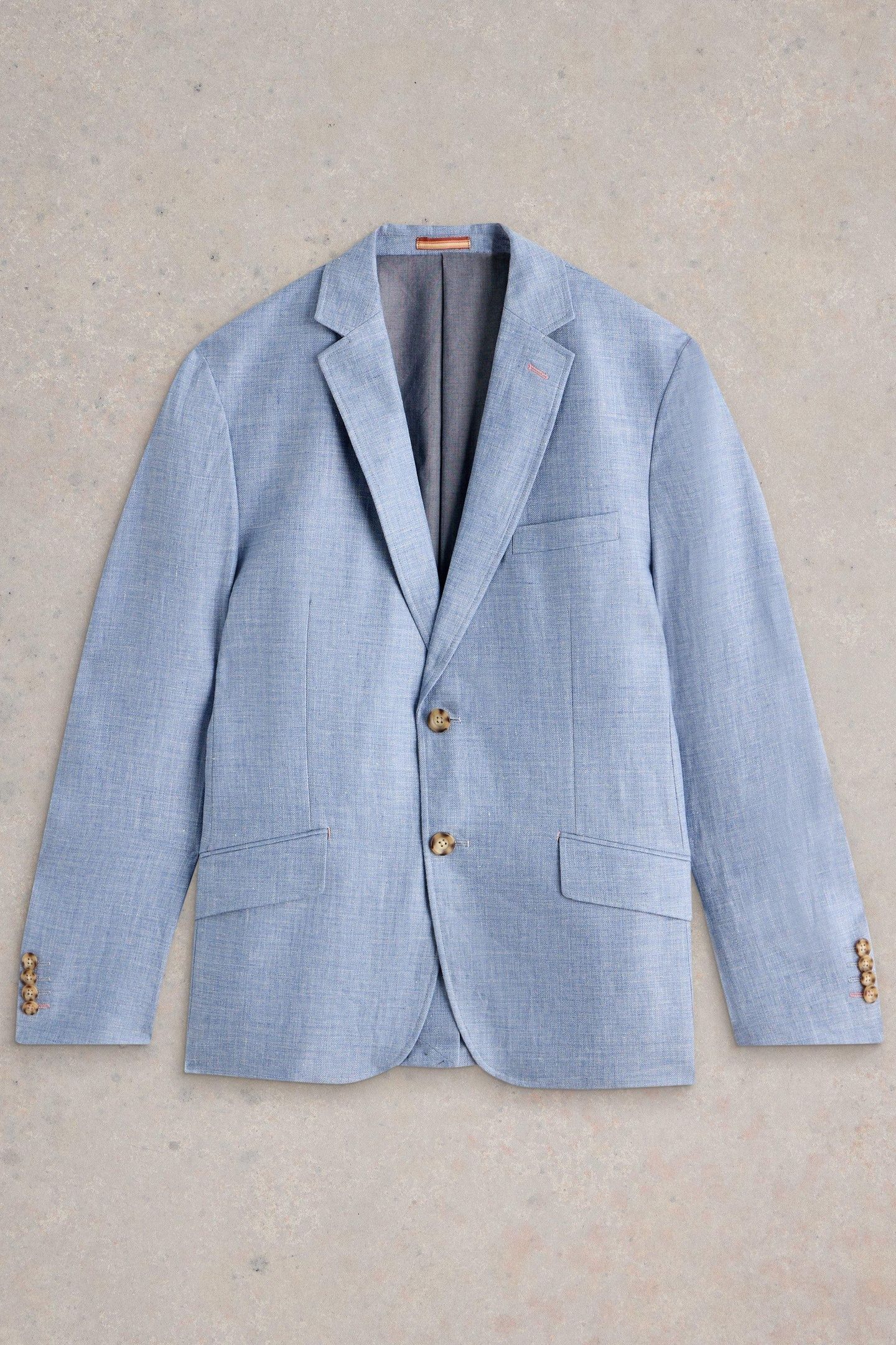 LINEN BLAZER MID BLUE 4