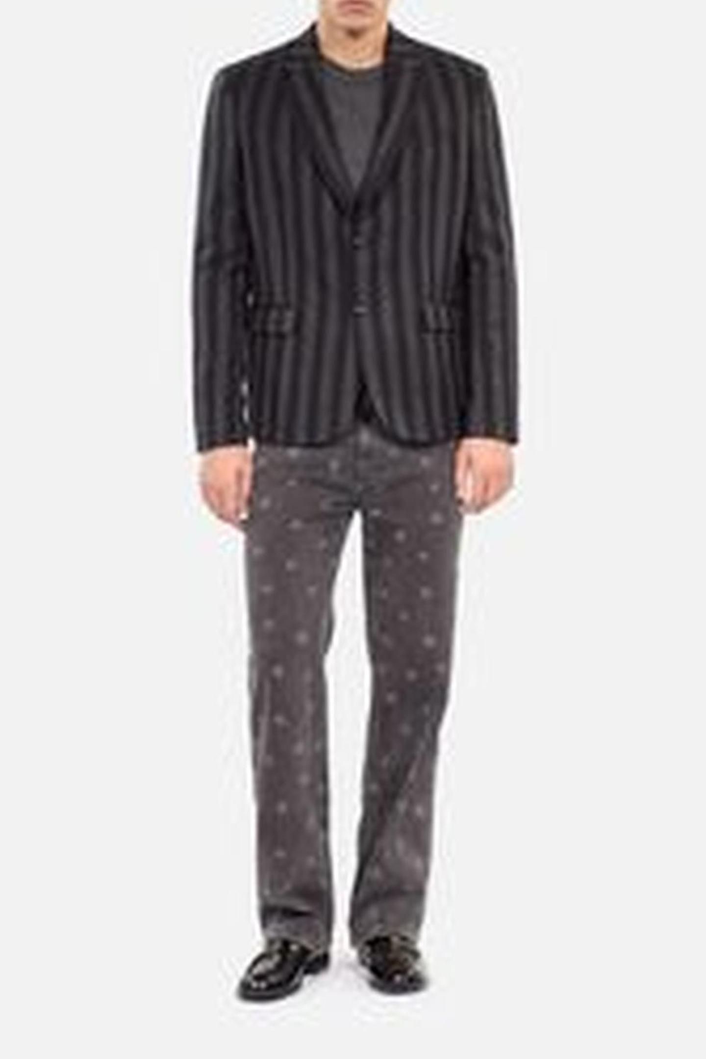 STRAIGHT-CUT JACKET WITH 3 BUTTONS & 3 POCKETS BLACK GREY 3