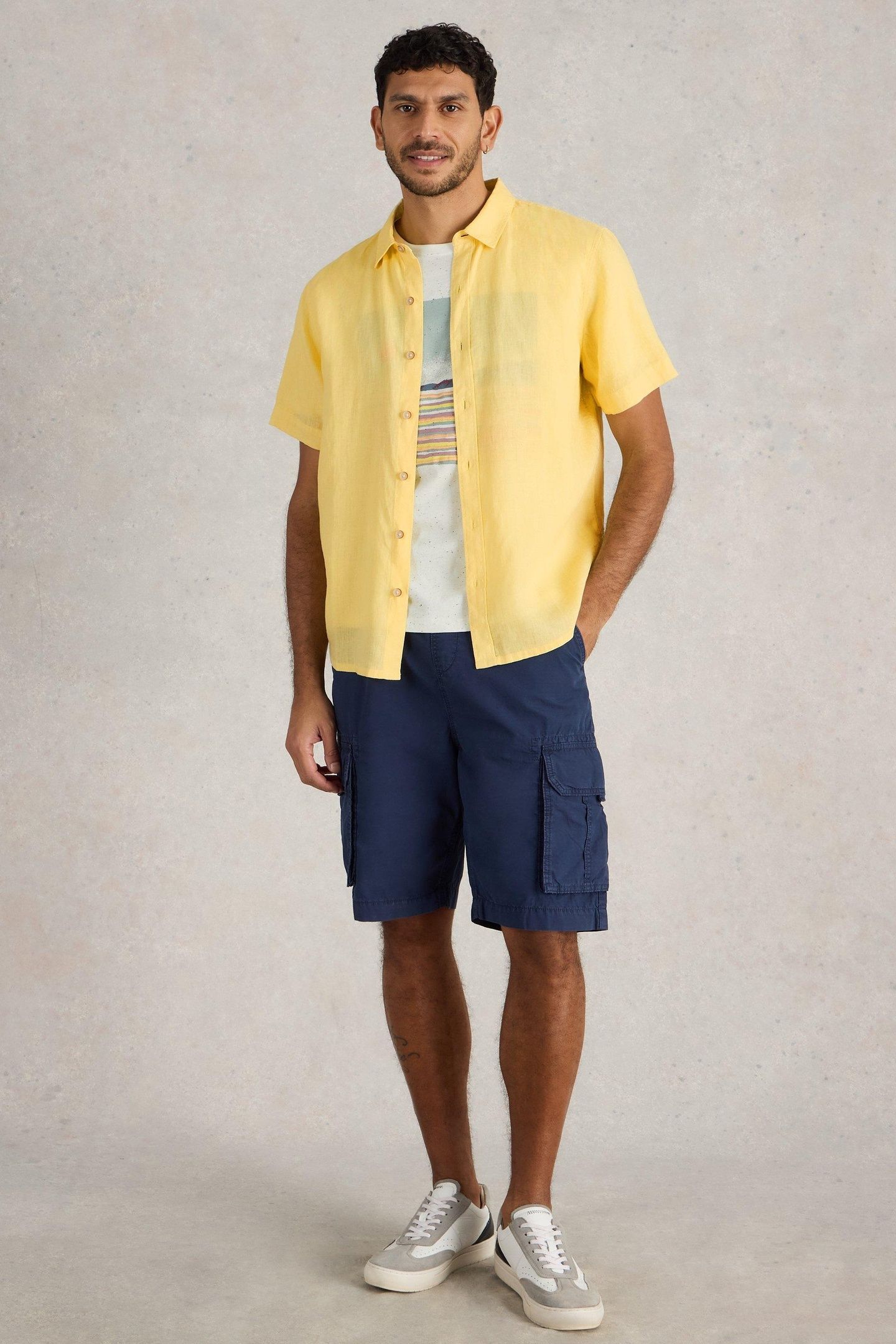 KESWICK SS LINEN SHIRT LIGHT YELLOW 2