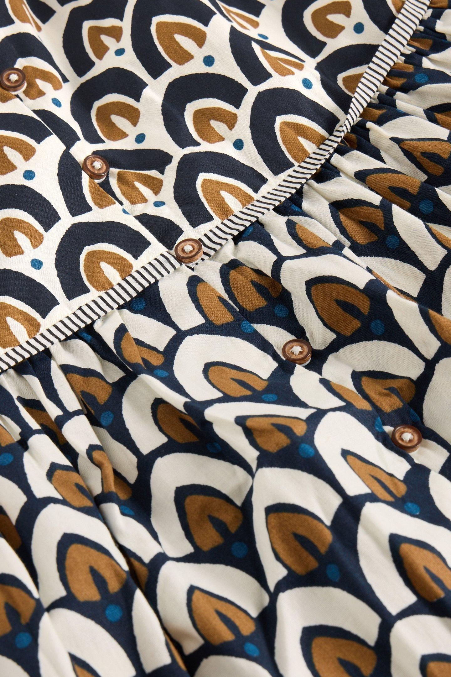 ARIEL MIX PRINT MIDI SKIRT NAVY PRINT 6
