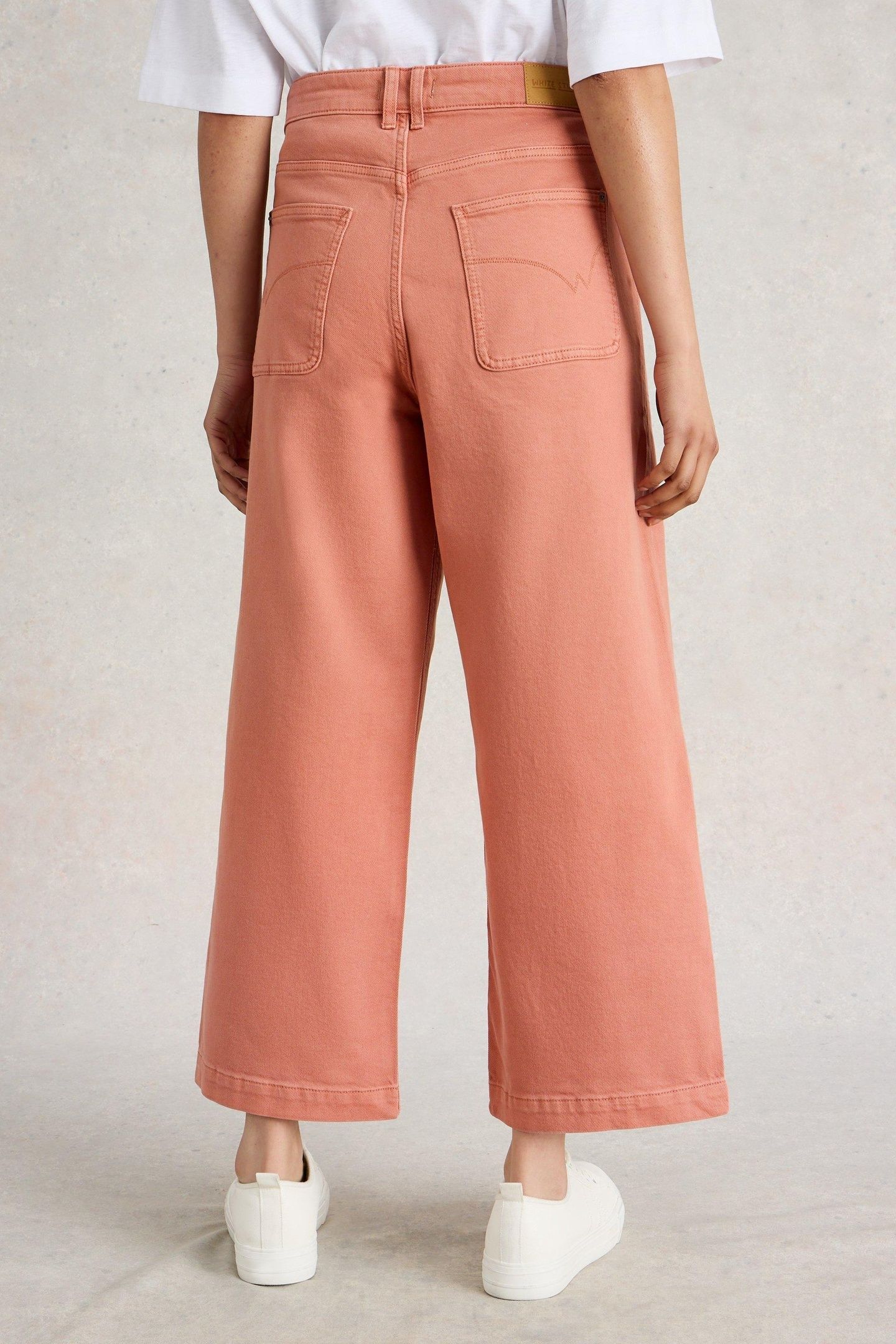 TIA WIDE LEG CROP JEAN MID ORANGE 2