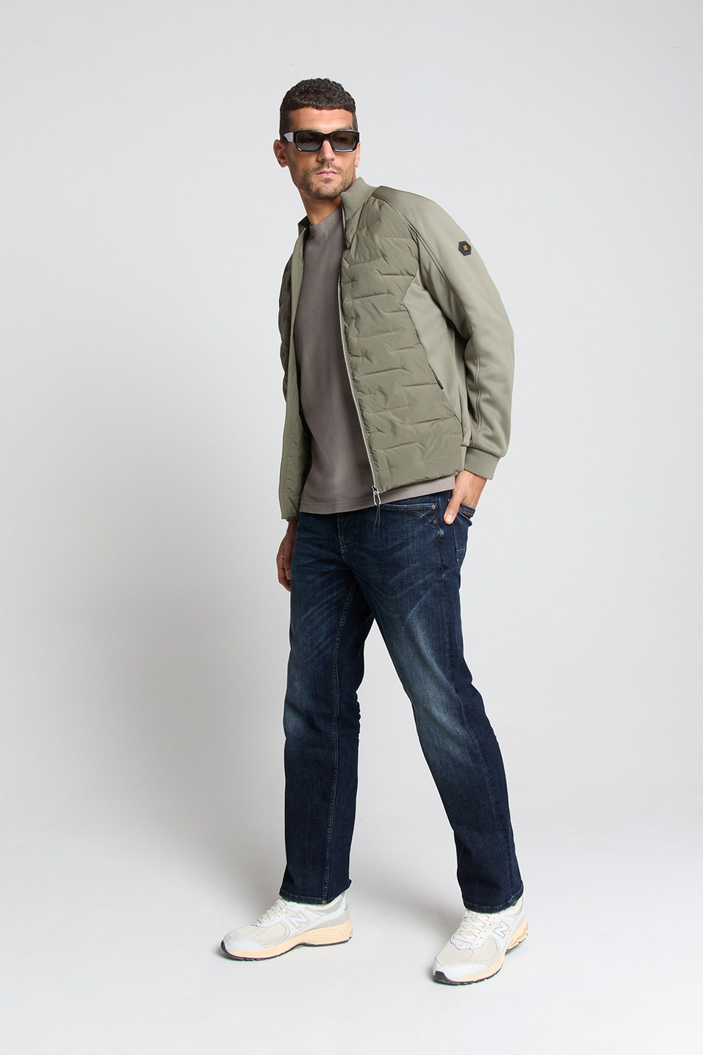 JACKET SHORT FIT SEALED KNITTED MIX STEEL 3