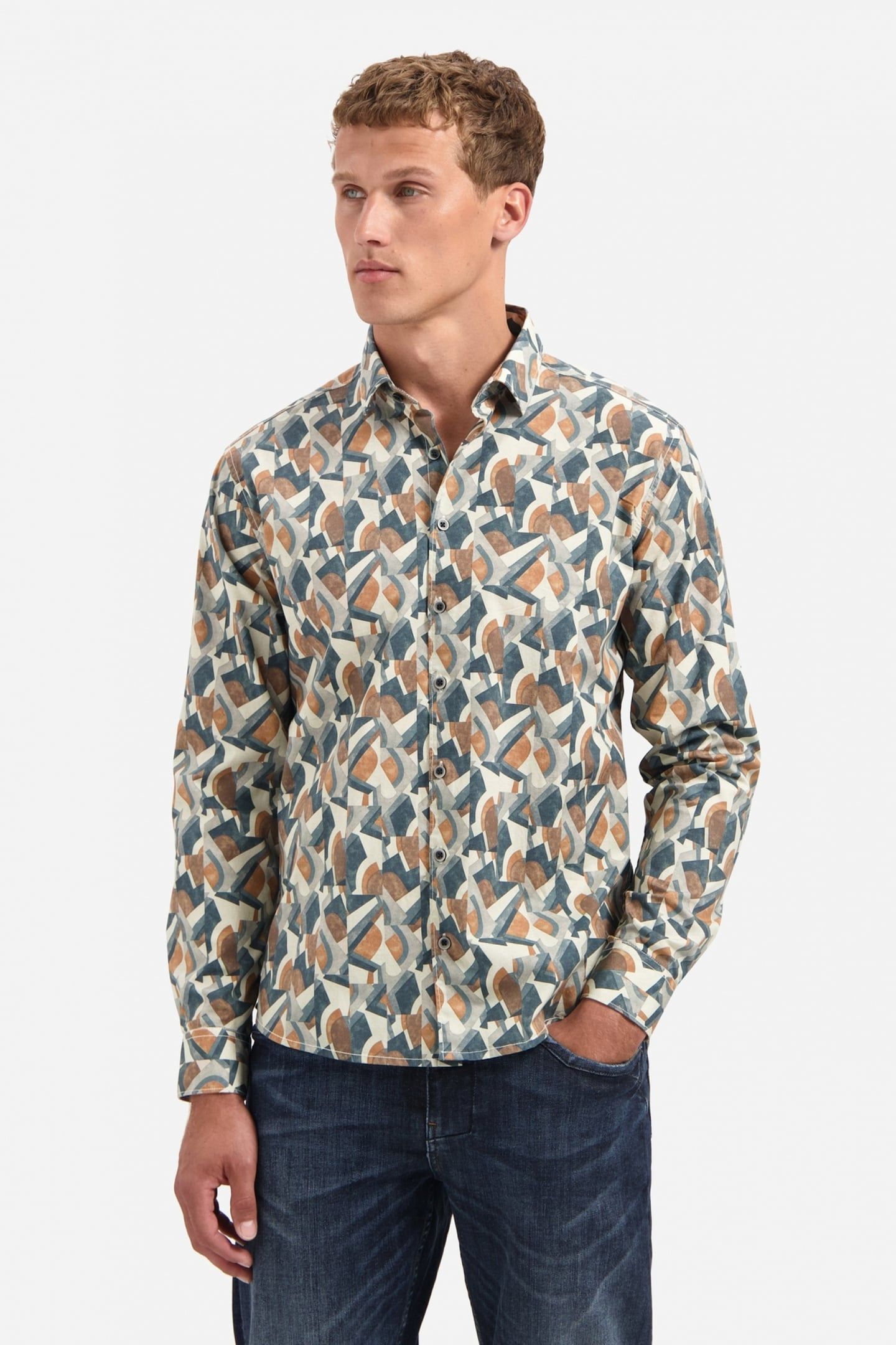 SHIRT STRETCH ALLOVER PRINTED NIGHT 1