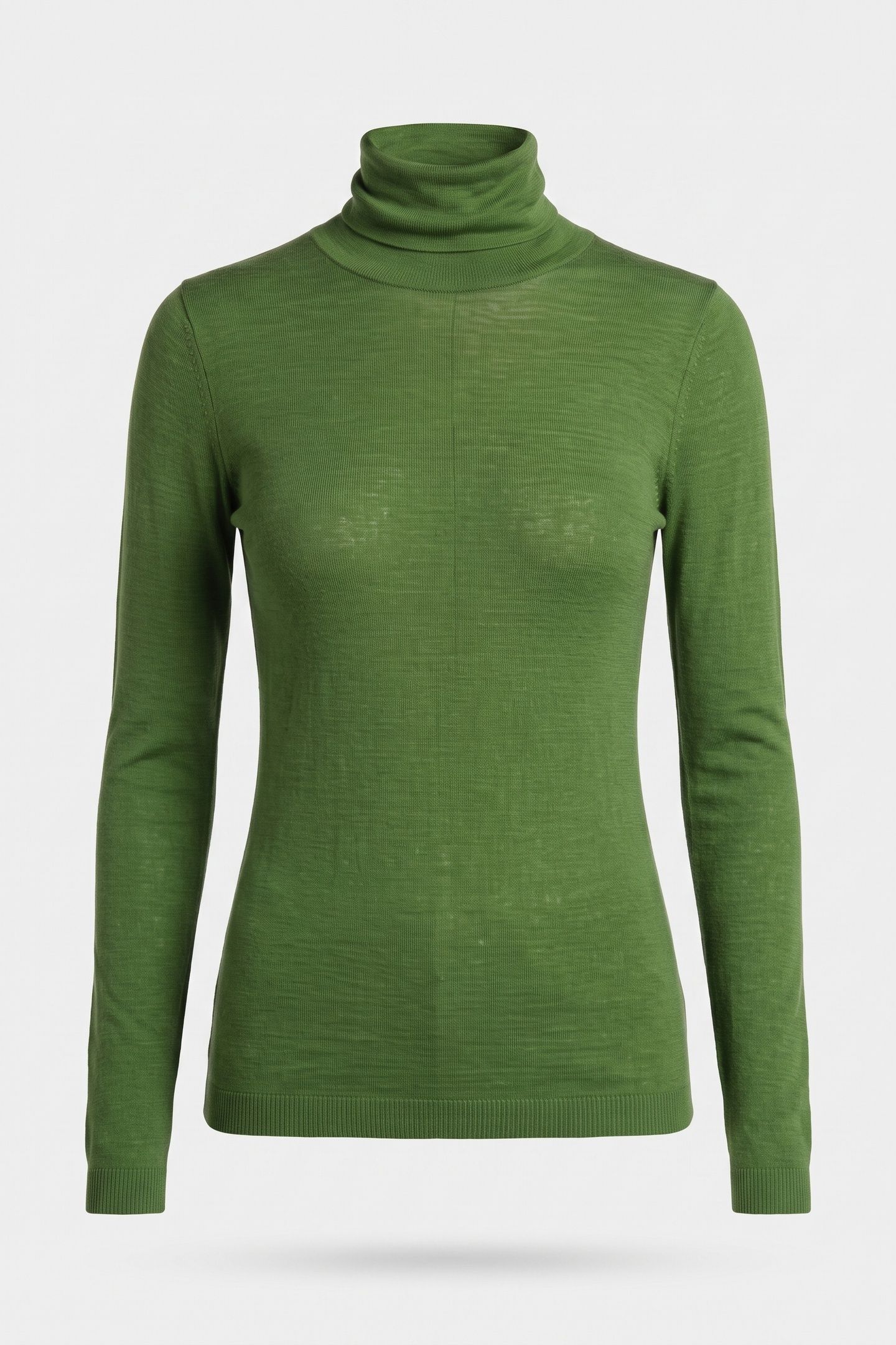 MALENA WOOL RIB TURTLENECK GREEN 4