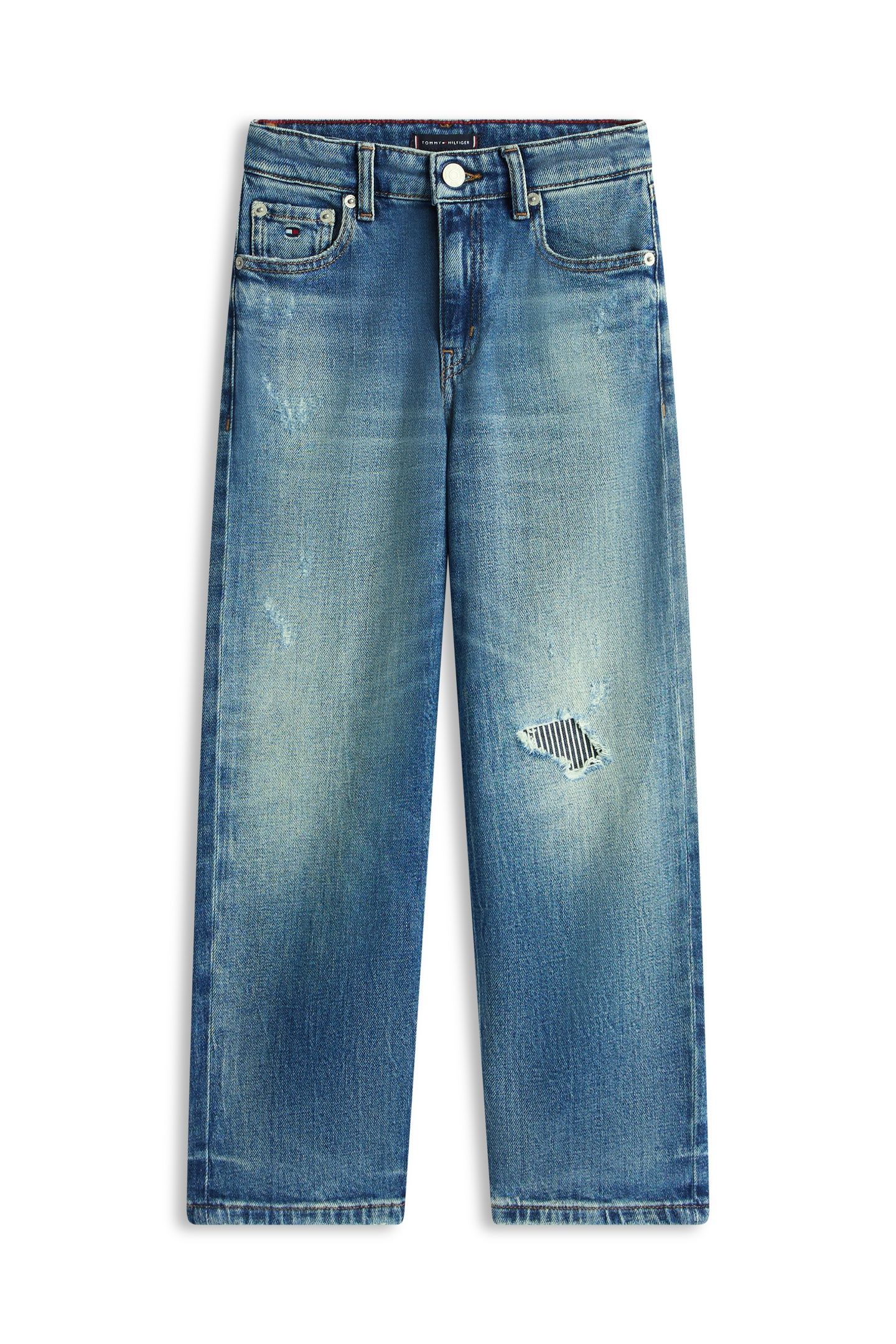BOYS BAGGY MID BLUE DESTRUCTIONS 4