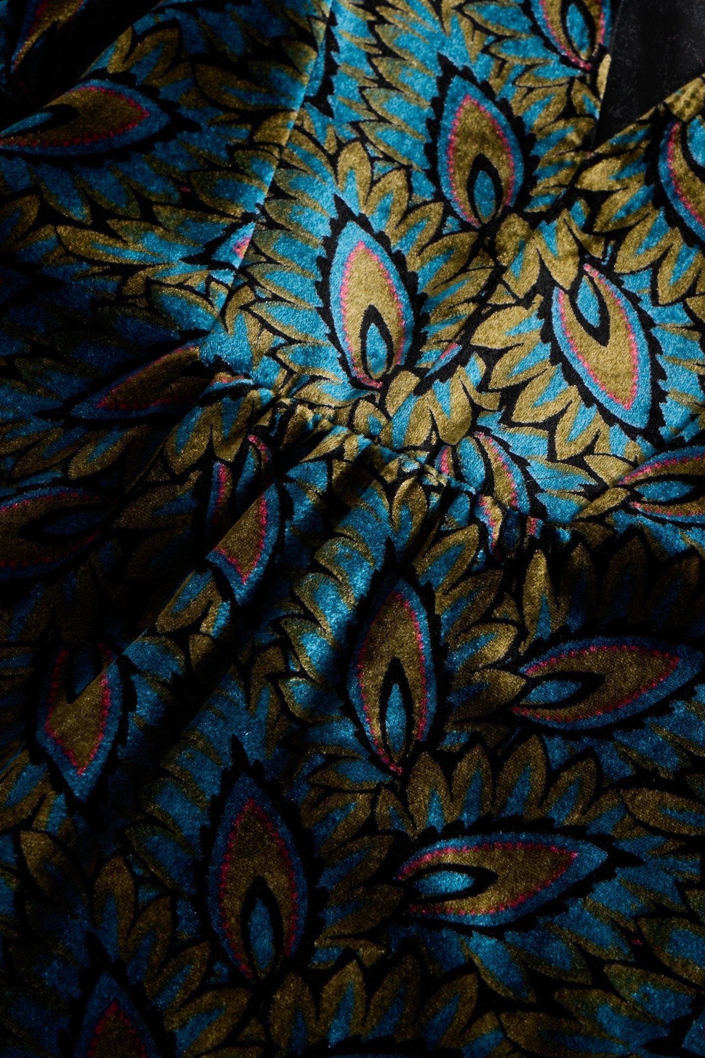 ASH VELVET MIX DRESS TEAL PRINT 6