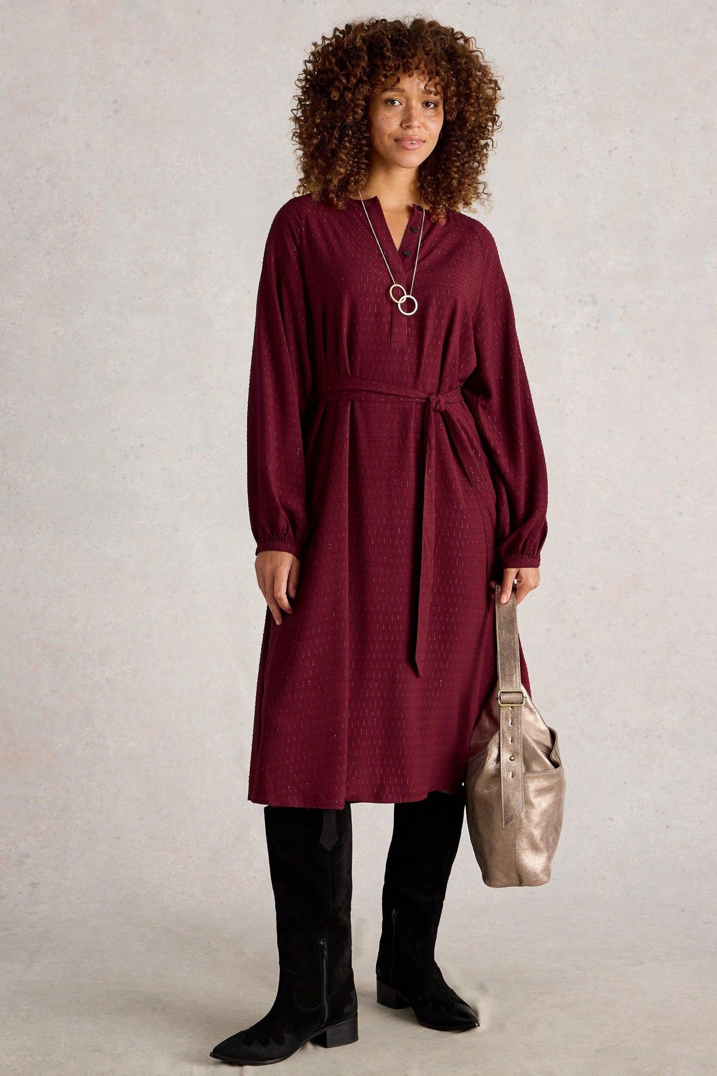 MONIKA SPARKLE MIDI DRESS DARK PLUM 2