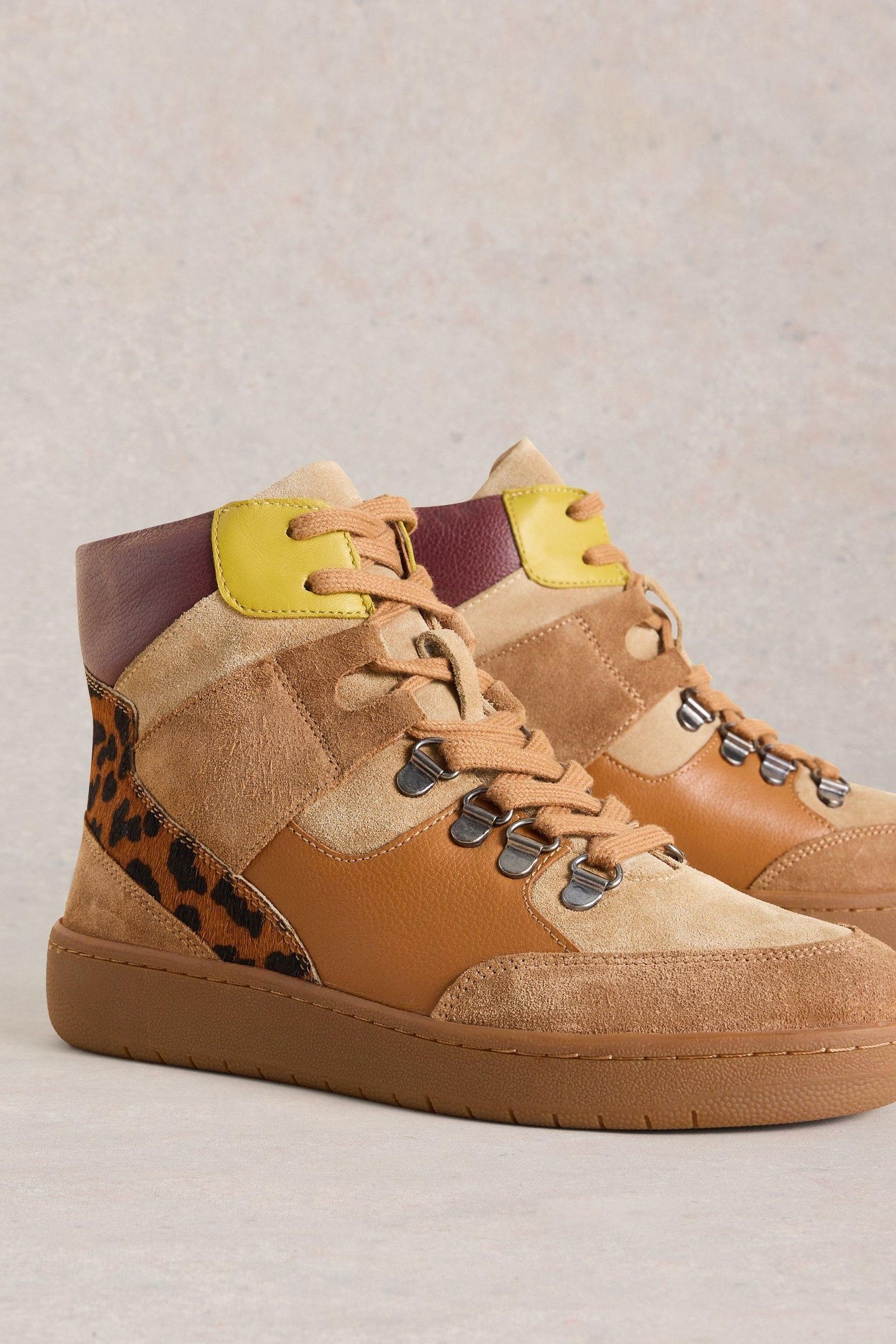 HARRIET MID TOP TRAINER BROWN MULTI 4