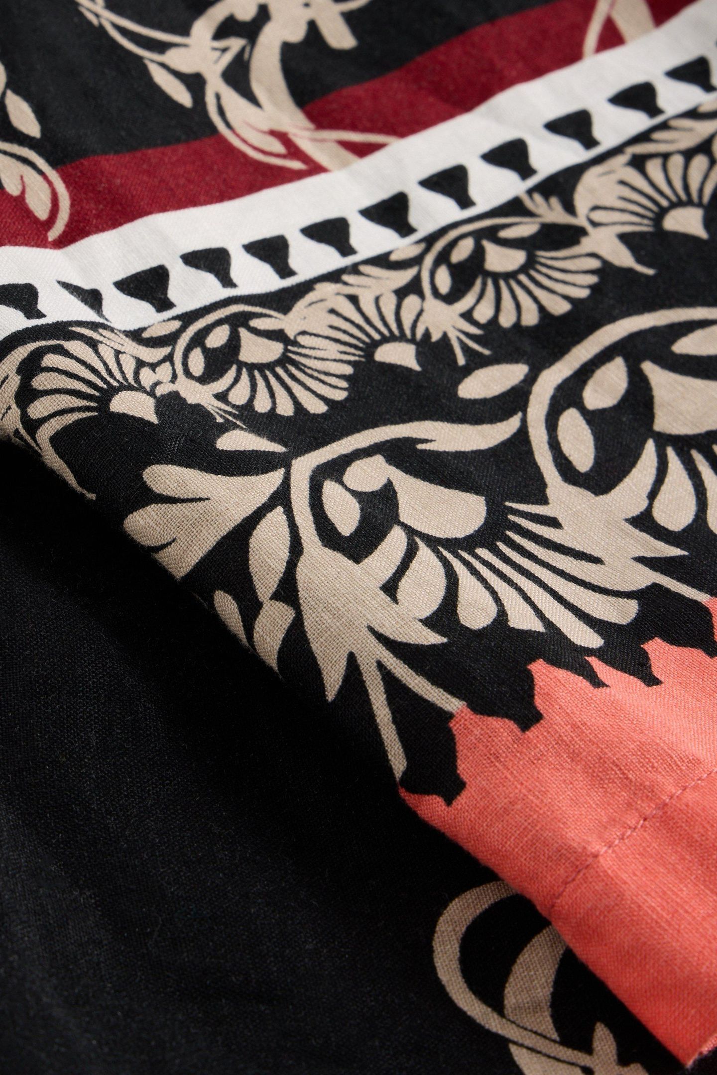 BELLE LINEN WIDE LEG TROUSER BLACK PRINT 7