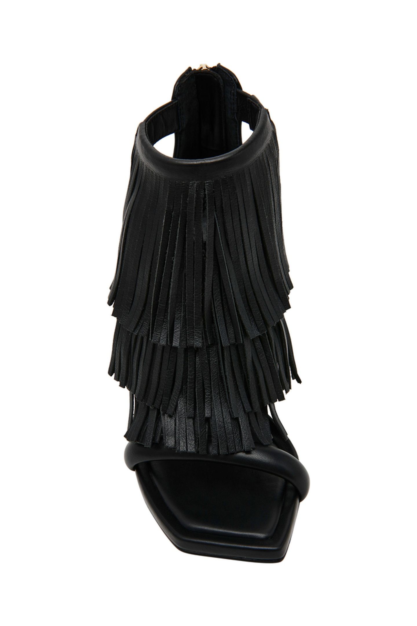 FRINGZY SANDALS BLACK LEATHER 6