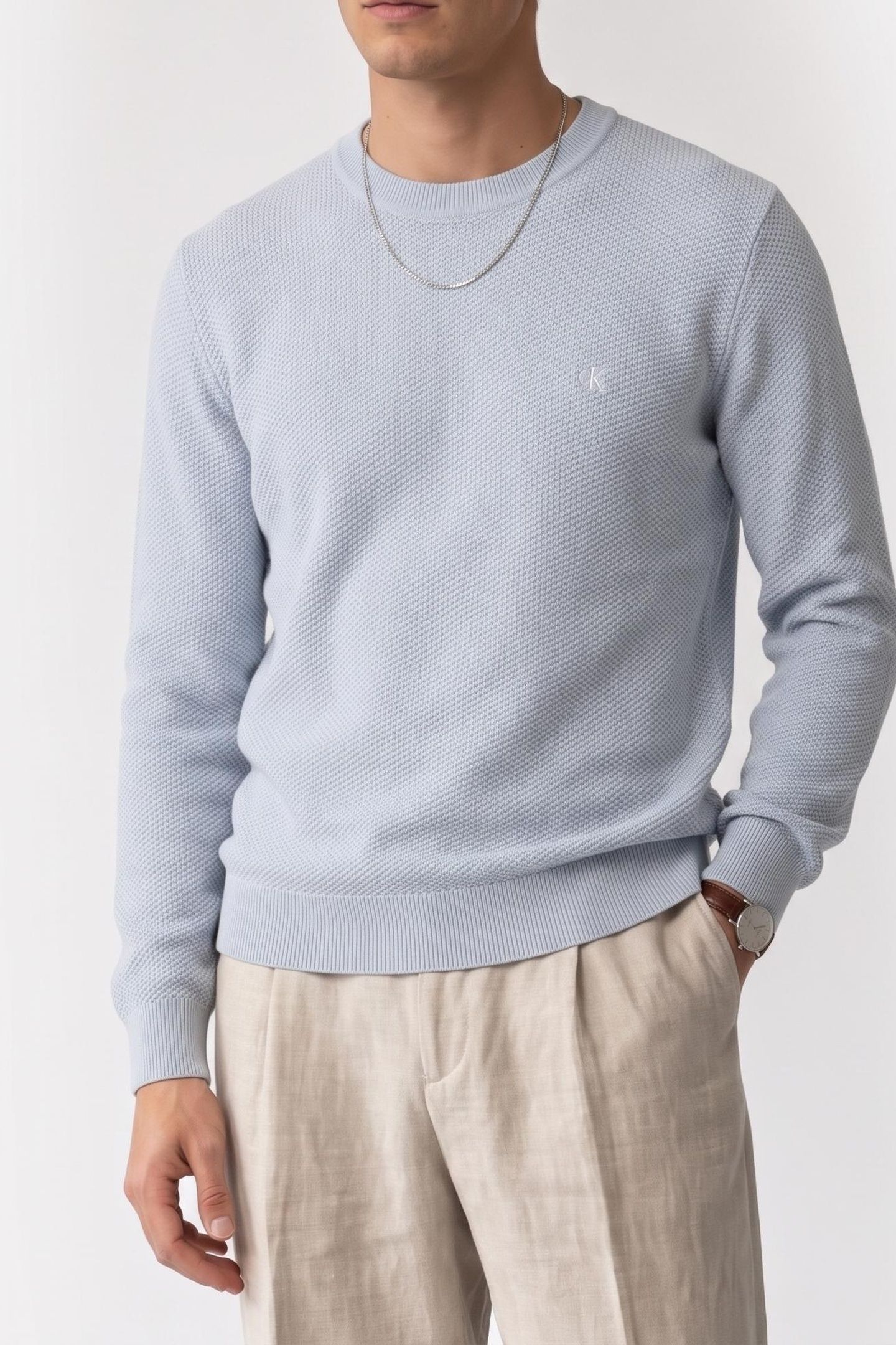 LS TEXTURED COTTON SWEATER PLEIN AIR 1