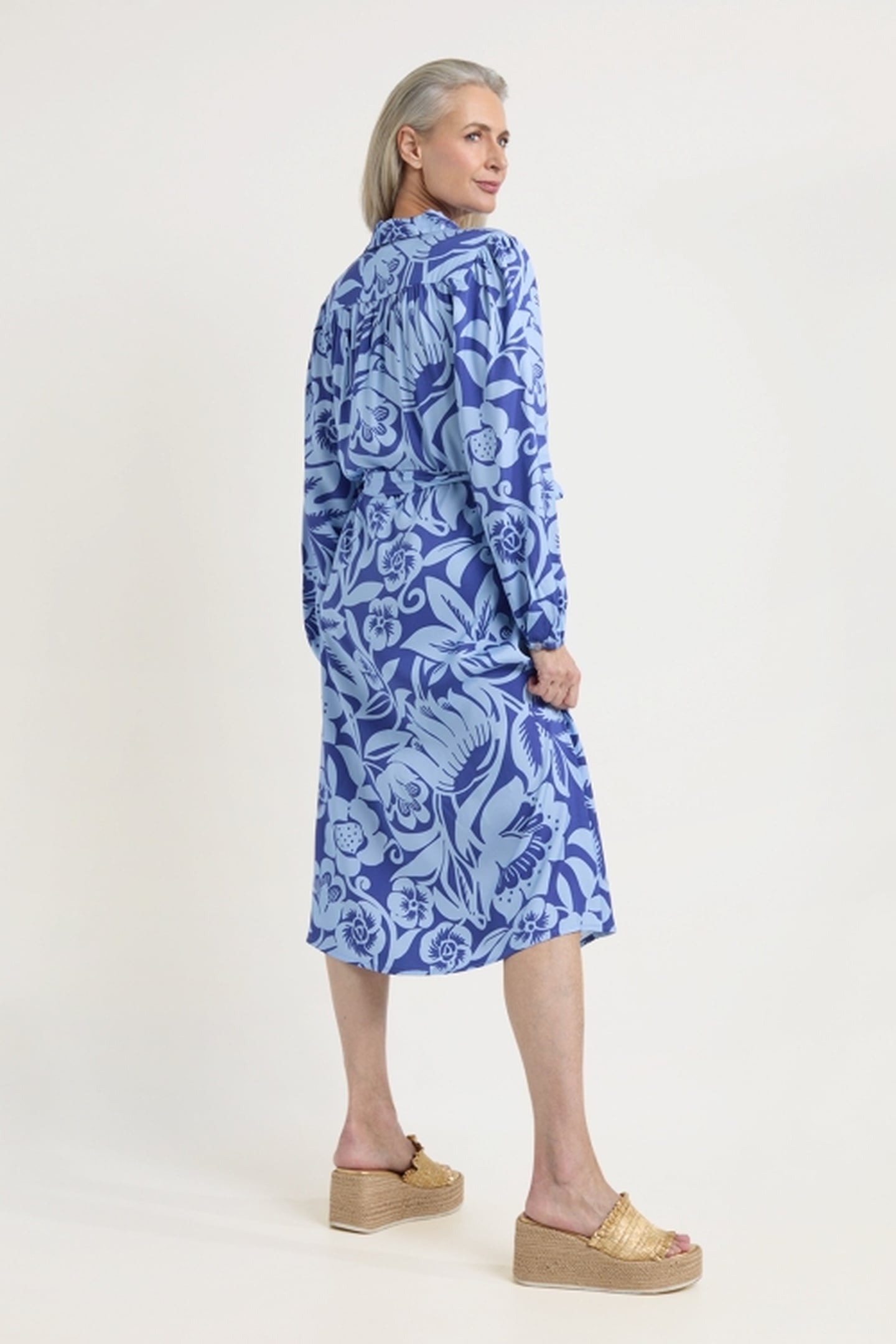 AMIRA DRESS OCEAN BLUE PRINT 4