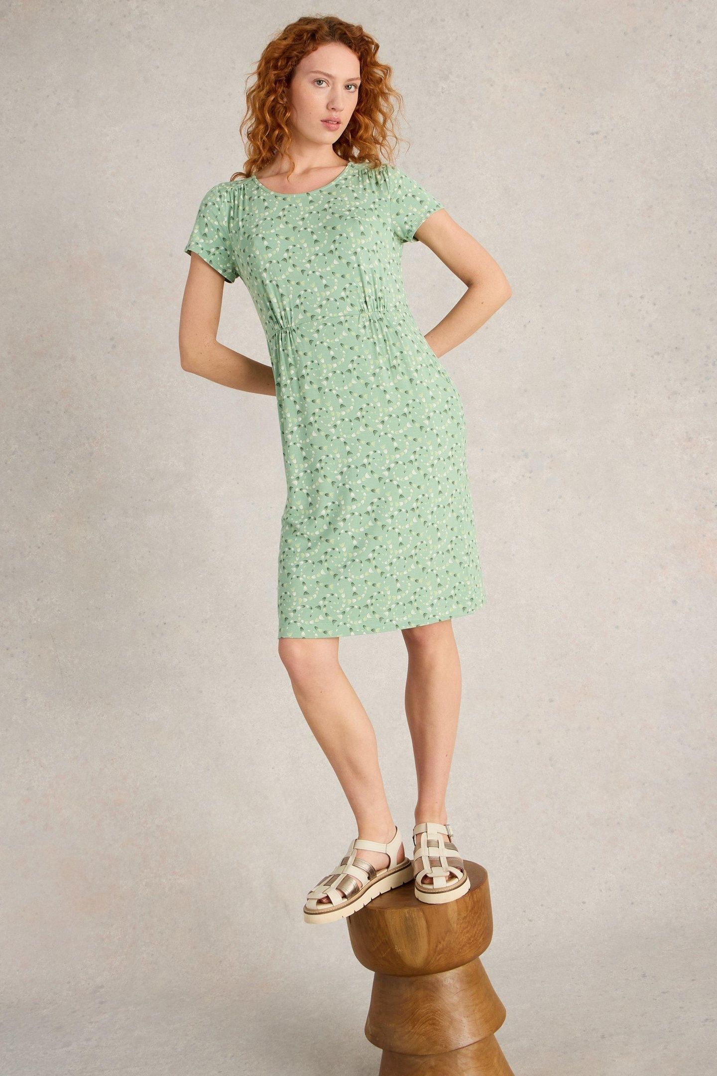 TALLIE JERSEY DRESS MID GREEN 2
