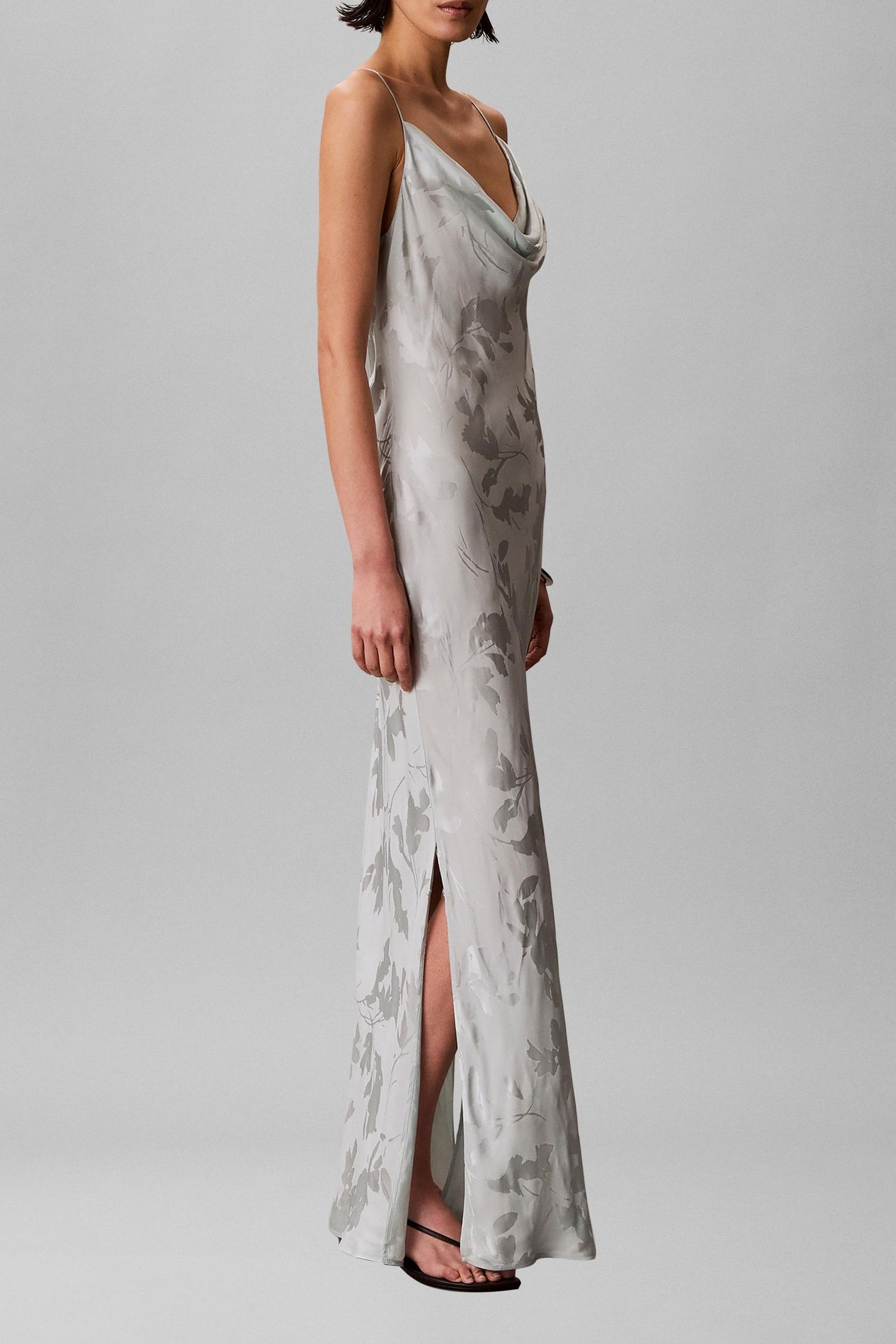 VISCOSE JACQUARD MAXI DRESS PALE MEADOW JACQUARD FLORAL CUTT 3