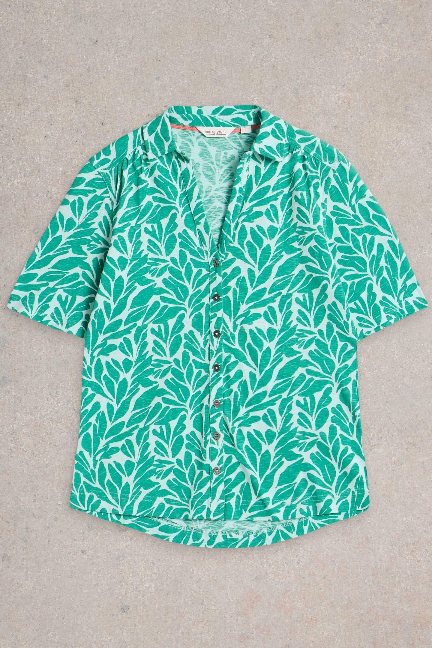 ANNIE SS JERSEY SHIRT TEAL PRINT 3
