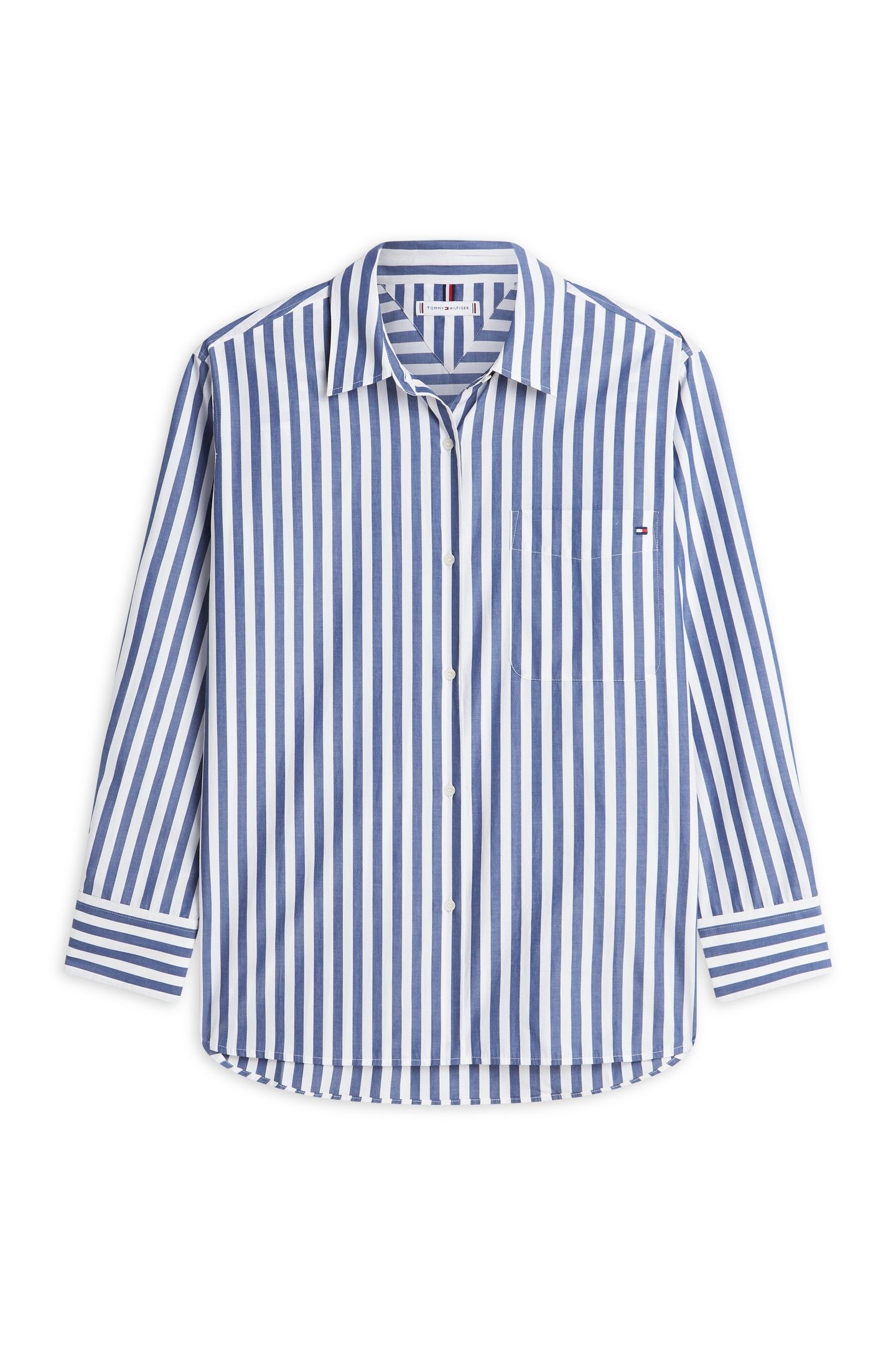 ESS POPLIN EASY FIT WIDE BANKER ECRU SEASHORE NAVY 4