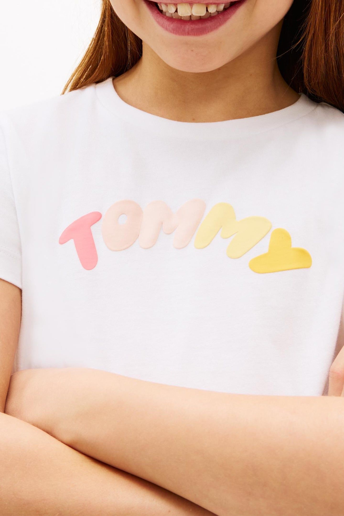 GIRLS TOMMY PUFF PRINT TEE WHITE 5