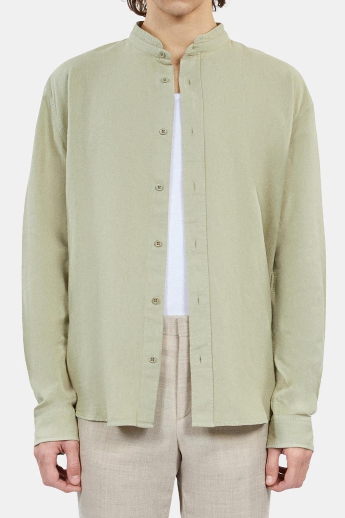 LONG-SLEEVED SHIRT WITH OFFICE COLLAR KAKI GREY 1