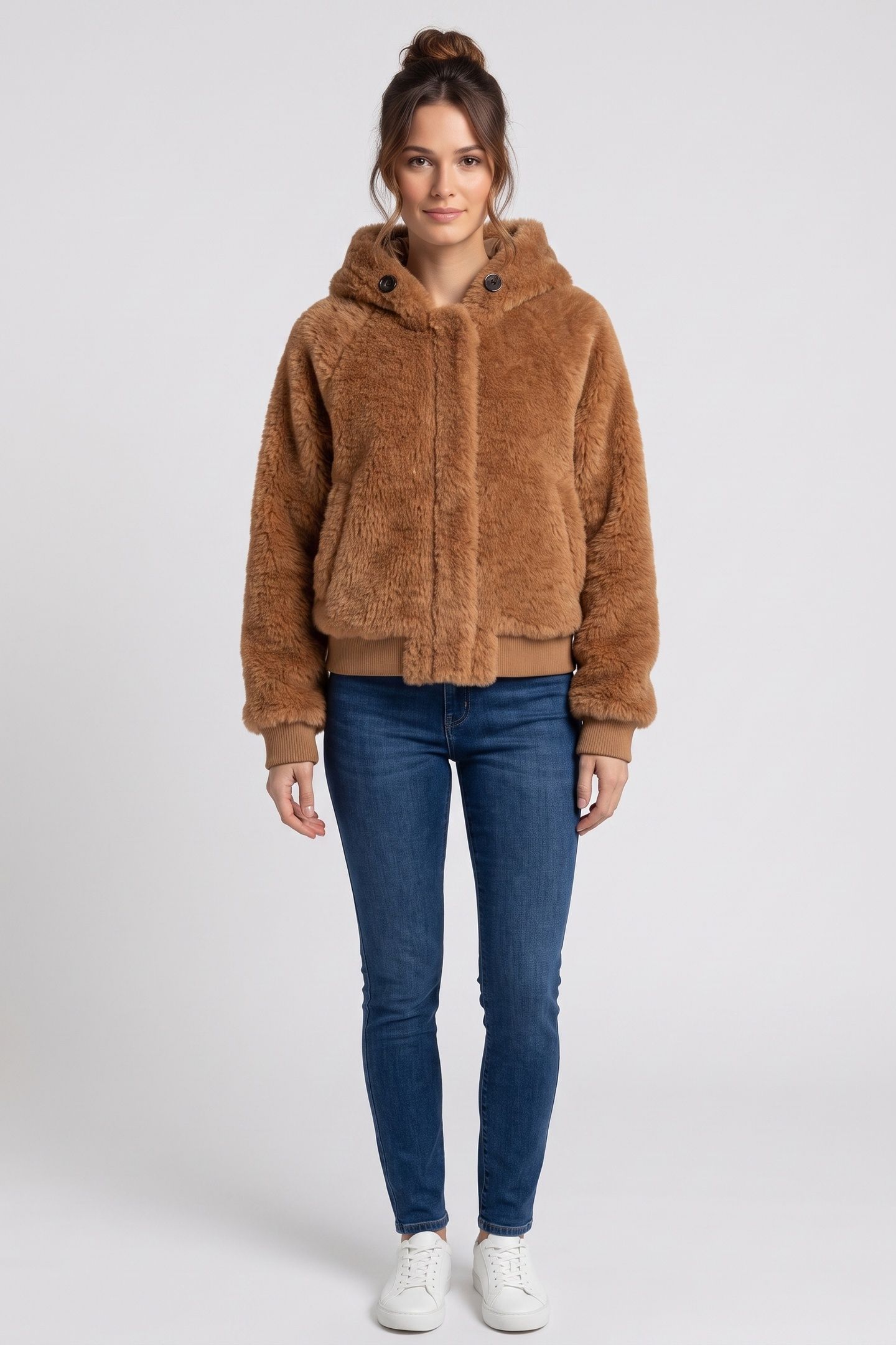 FLINGA FLUFFY PILE JACKET BEIGE 1