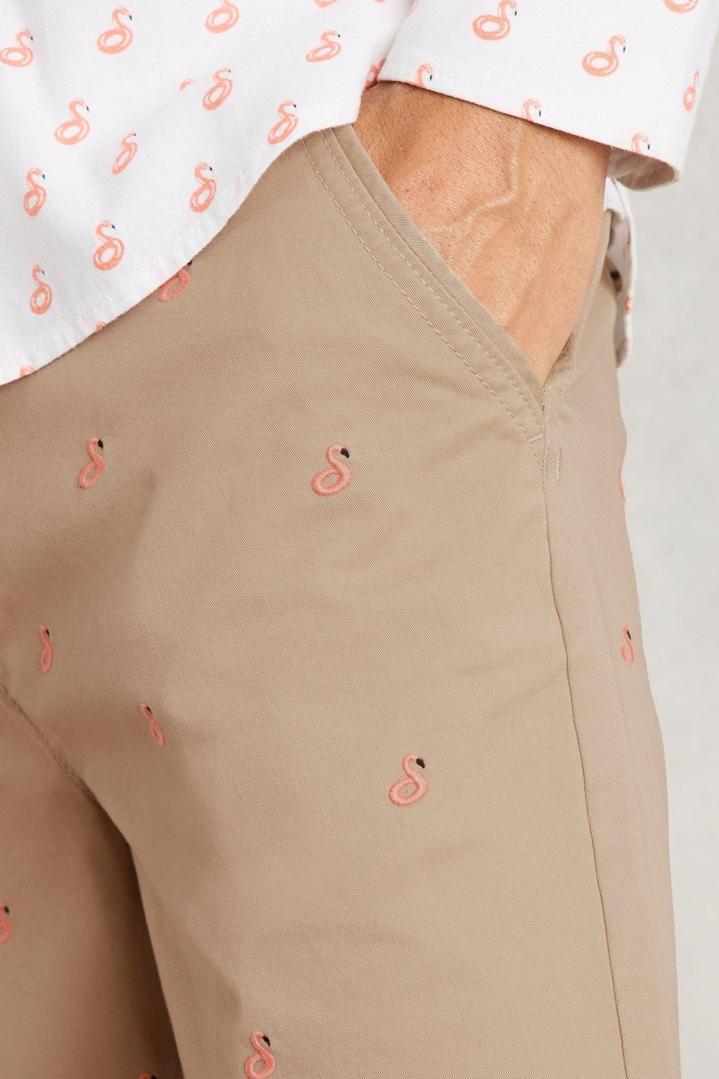 FLAMINGO CHINO SHORT NATURAL PRINT 4