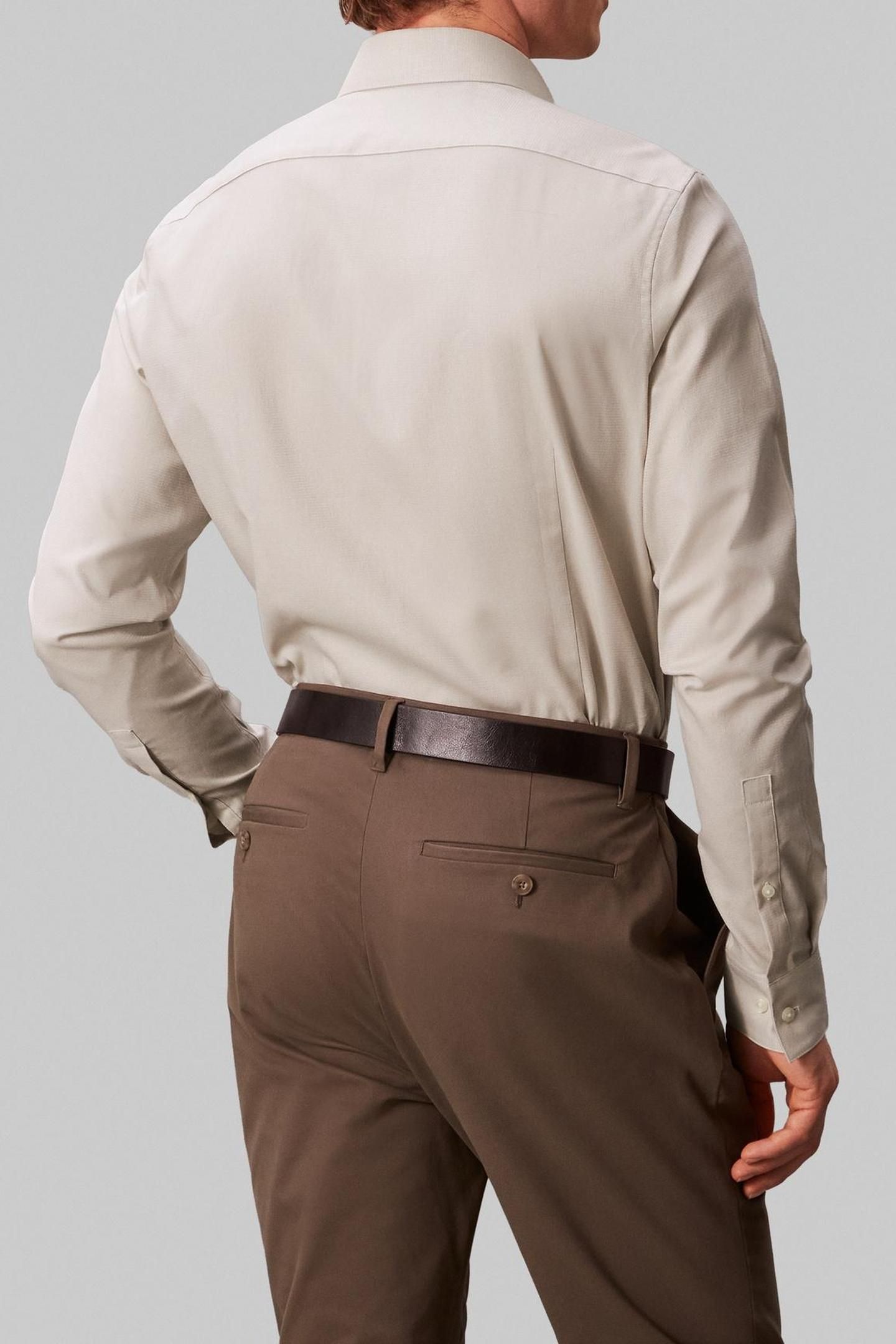SLIM ESSENTIAL POPLIN SHIRT TAUPE 2