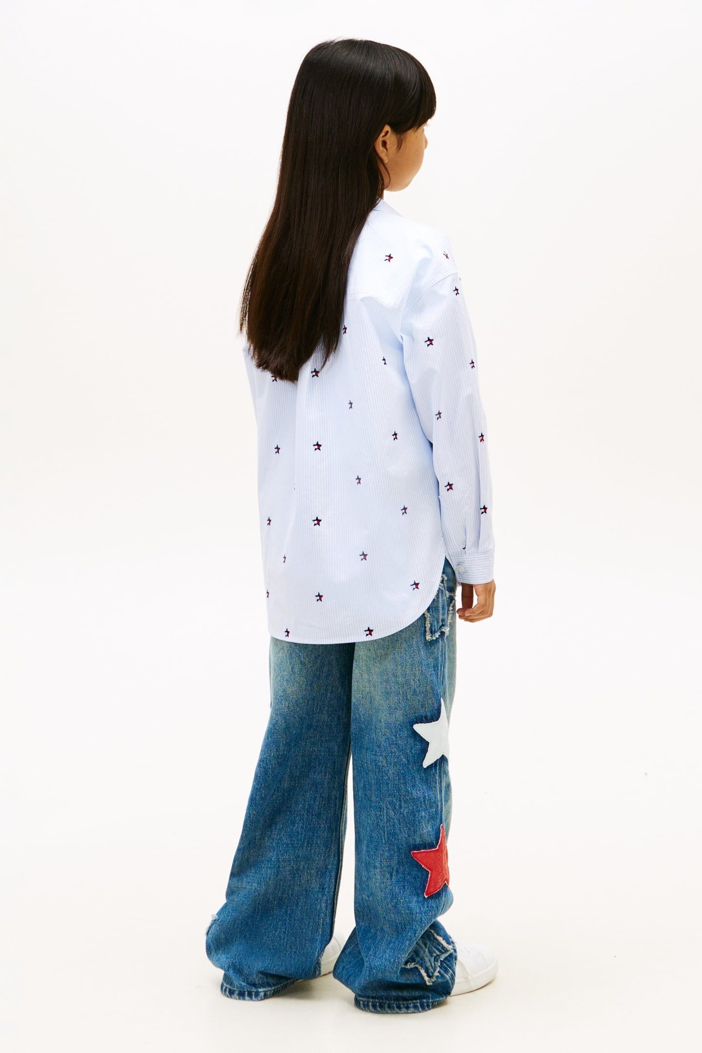 GIRLS STRIPED STAR SHIRT SWEET BLUE STRIPES 2