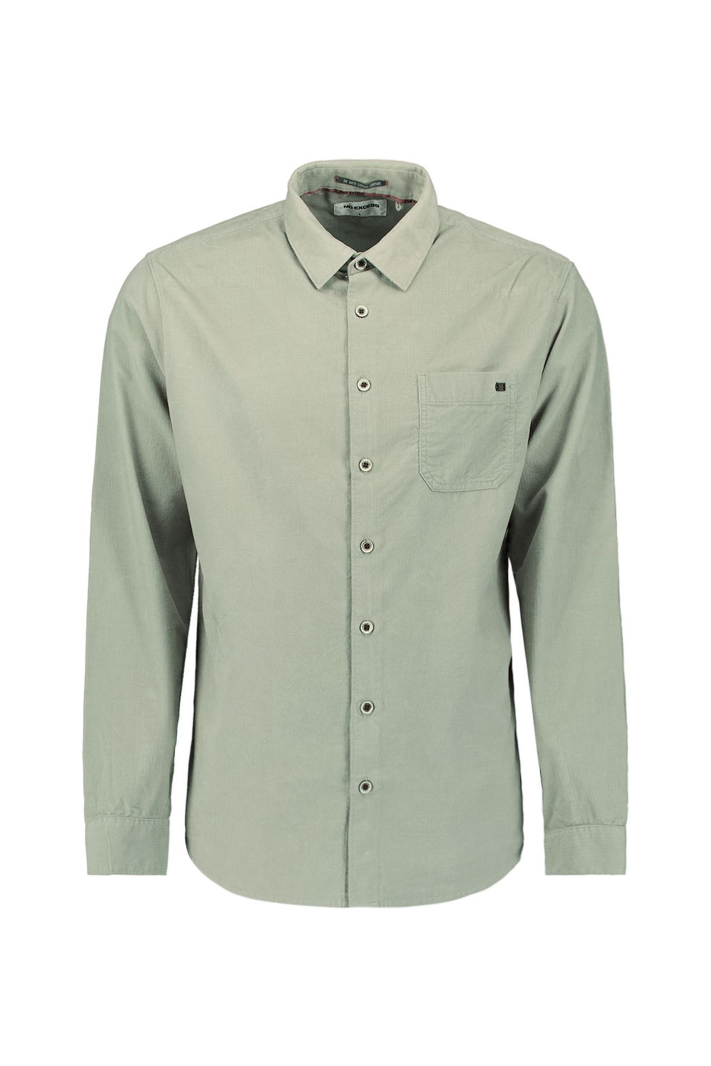 SHIRT SOLID FINE HERRINGBONE LIGHT MOSS 5