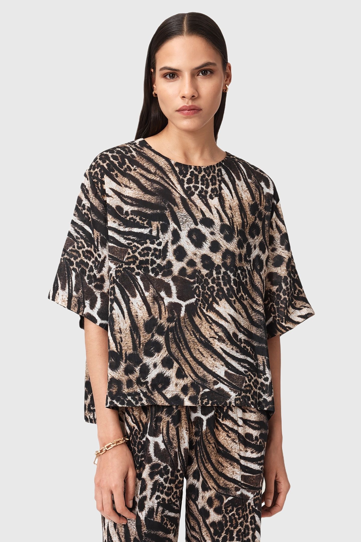 LOTTIE LINEN TOP TRIO TAUPE BROWN 2
