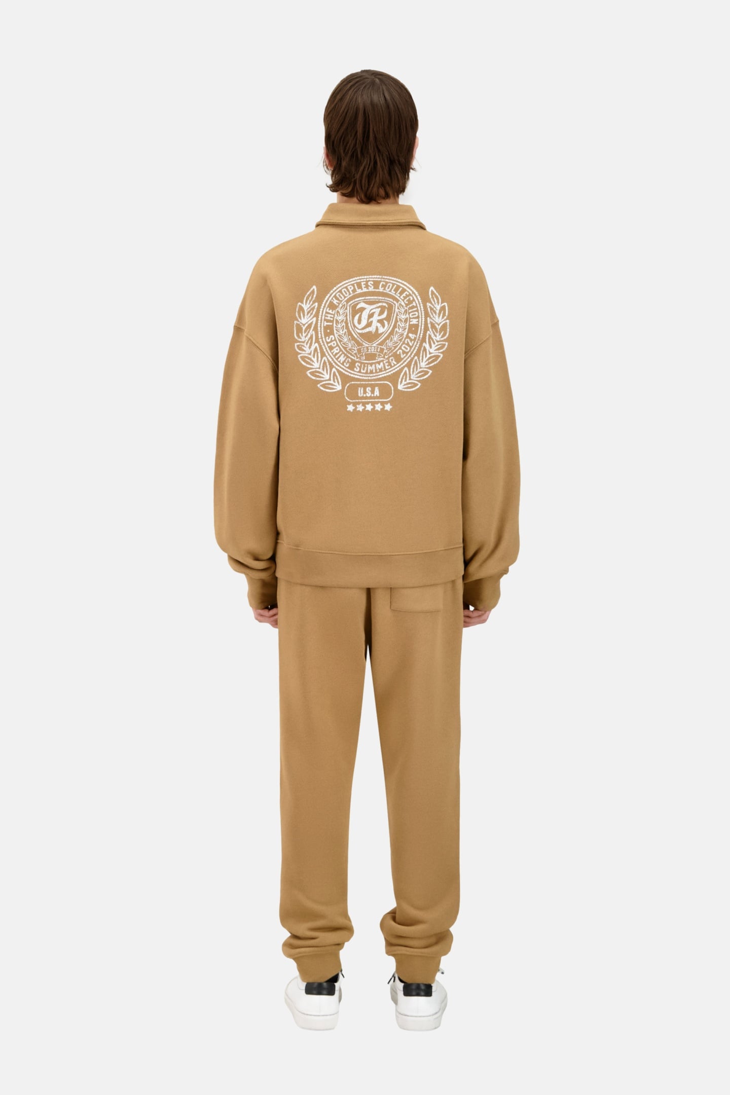 SWEATSHIRT A COL ZIPPE LIGHT BROWN 4