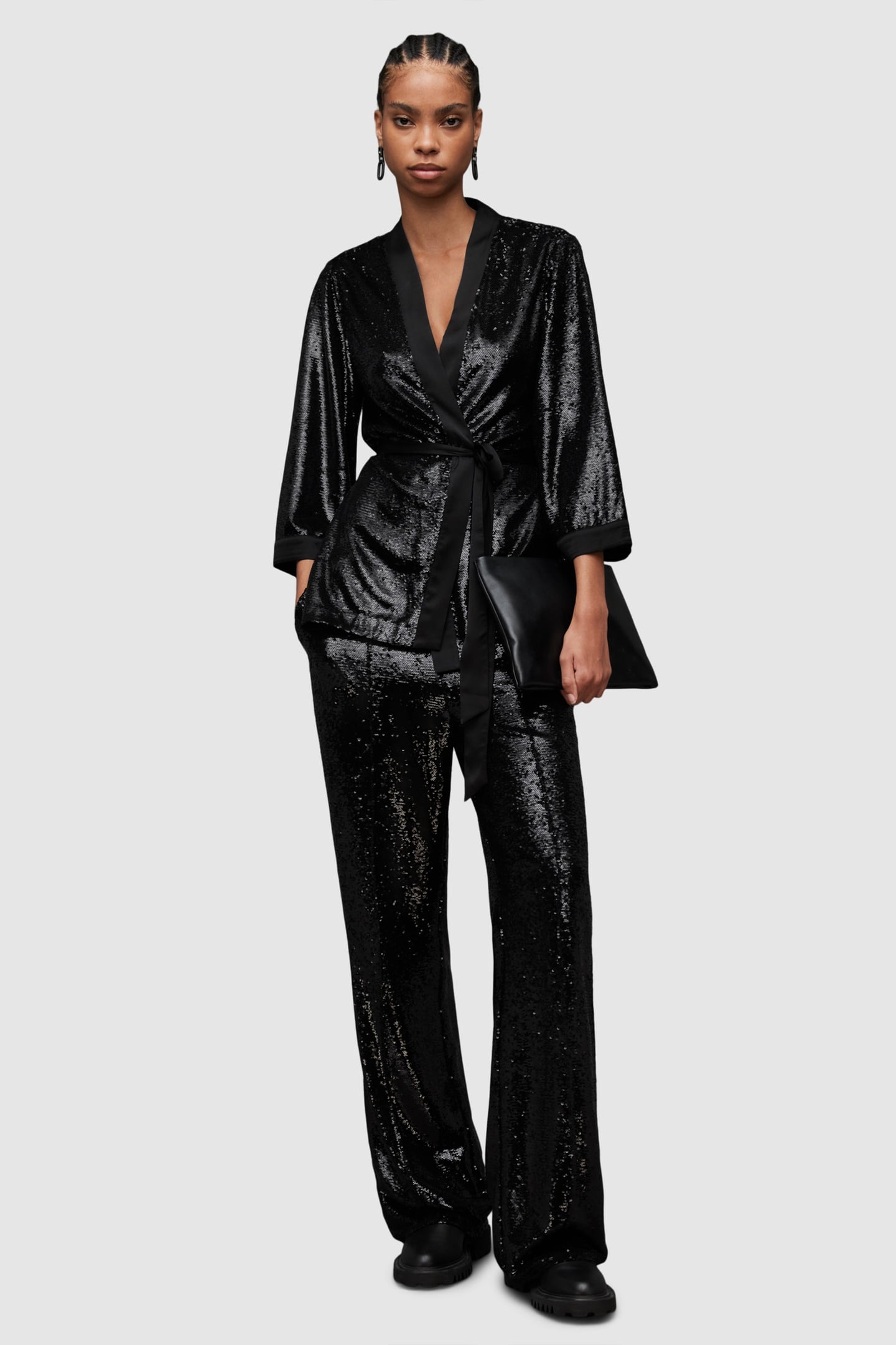 CARINA SEQUIN KIMONO BLACK 1