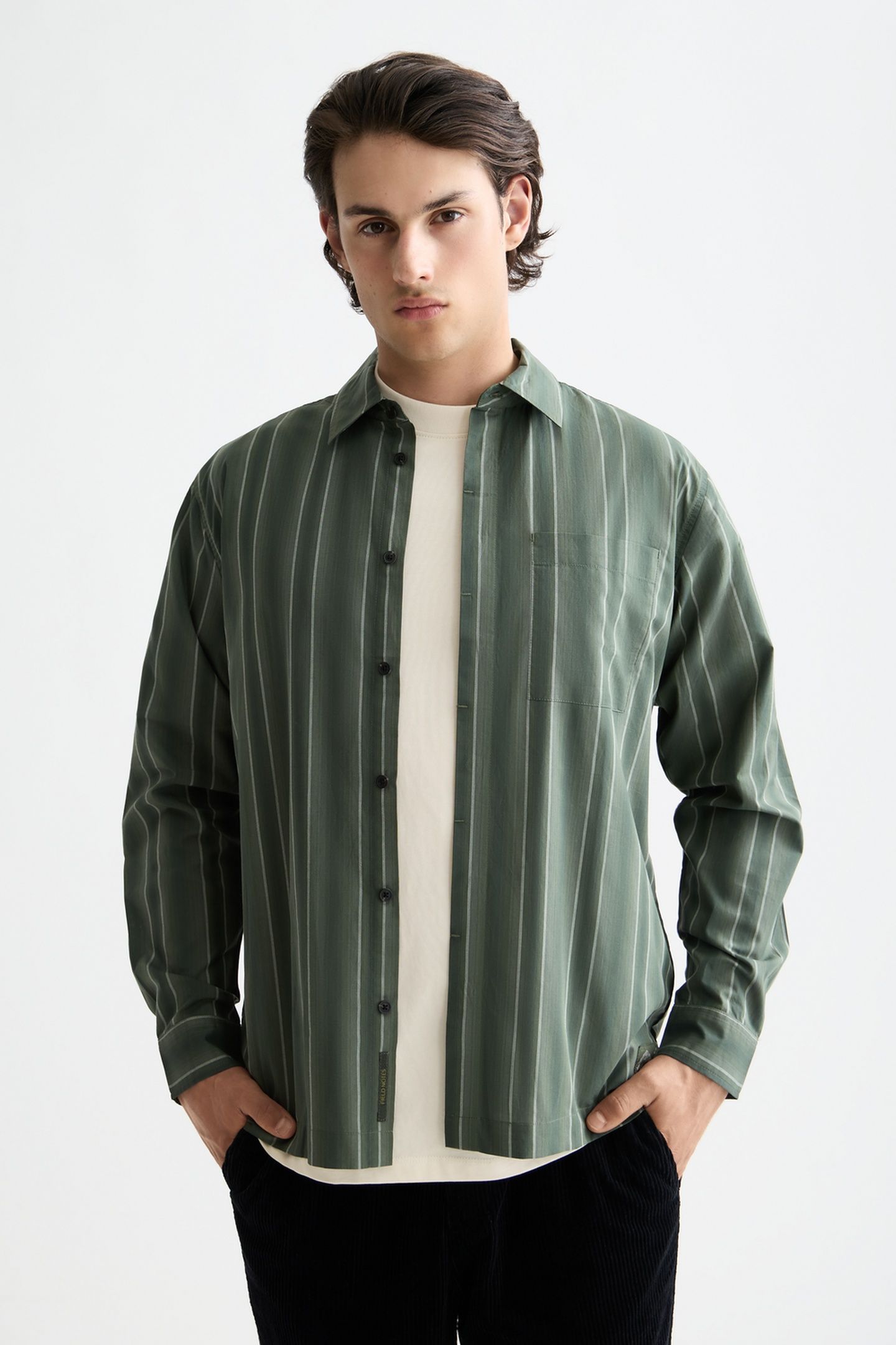 SHADOW-STRIPE RELAXED-FIT SHIRT THYME SHADOW STRIPE 2