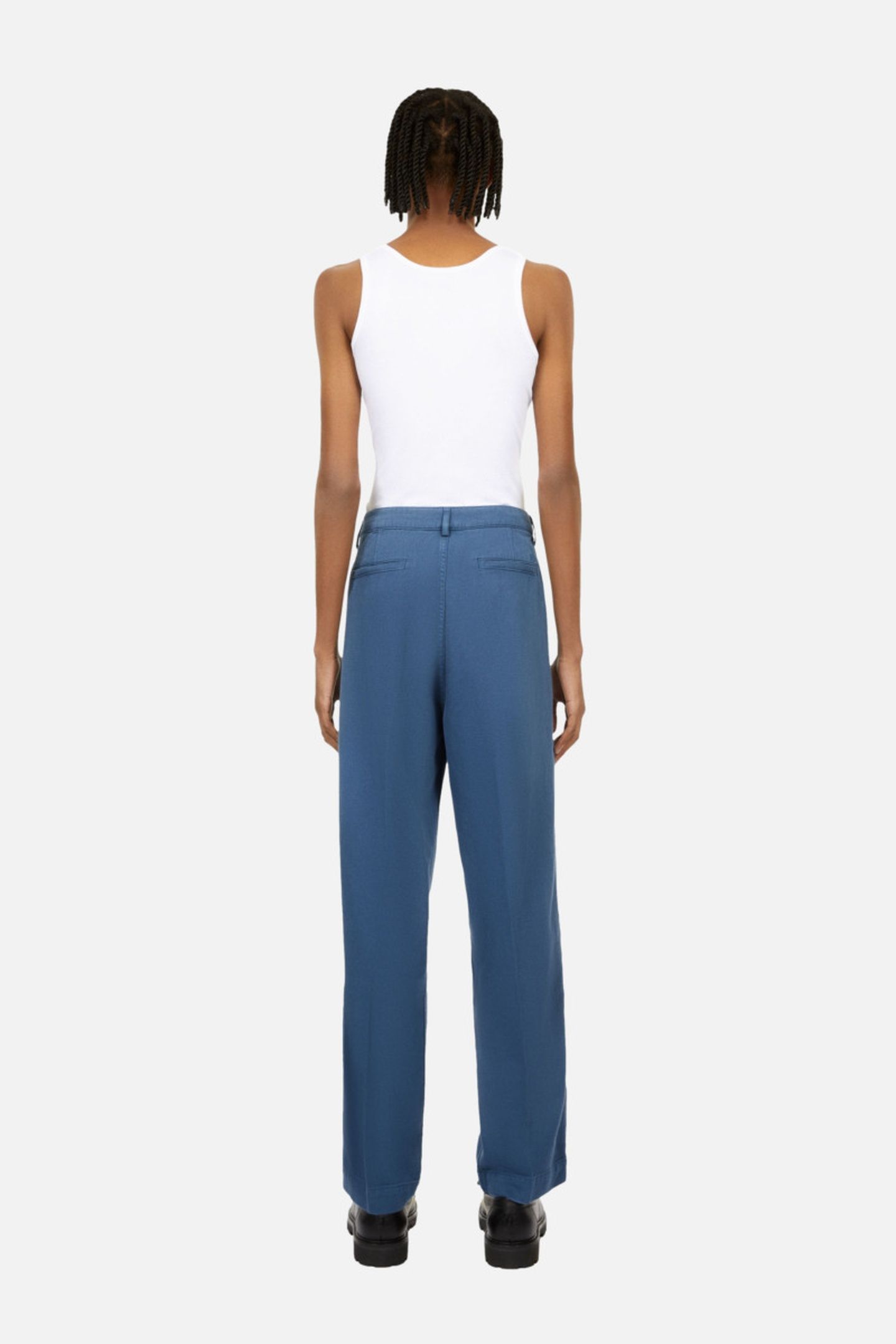 CASUAL TROUSERS WITH ITALIAN POCKETS AND PLEATS MIDDLE NAVY 4