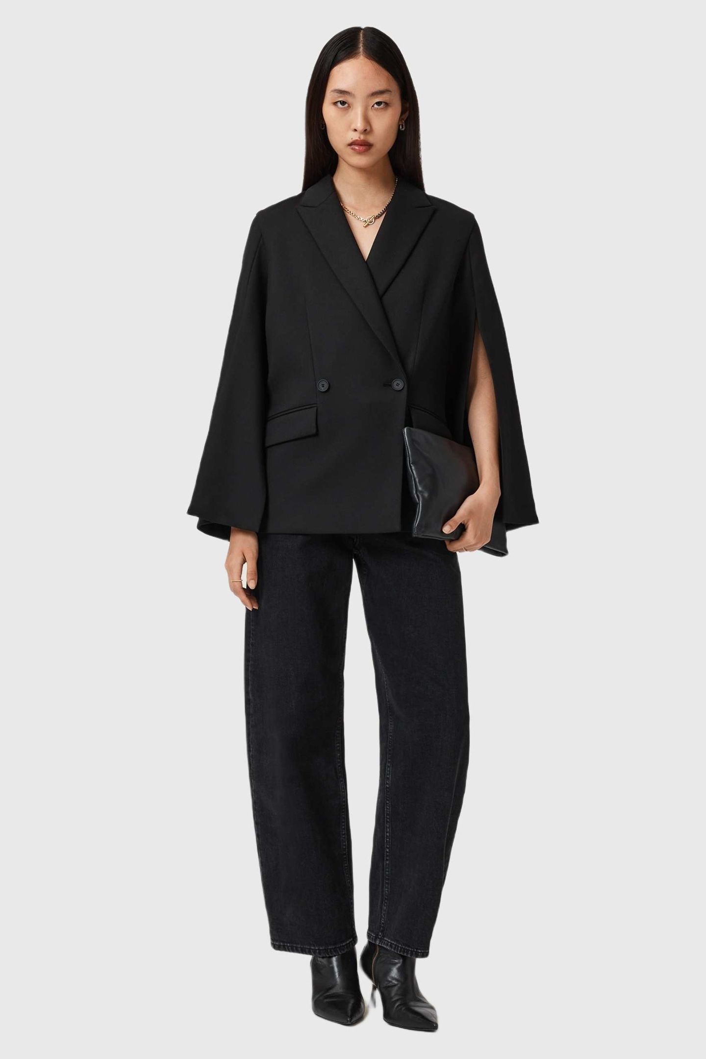 LUNA CAPE BLAZER BLACK 3